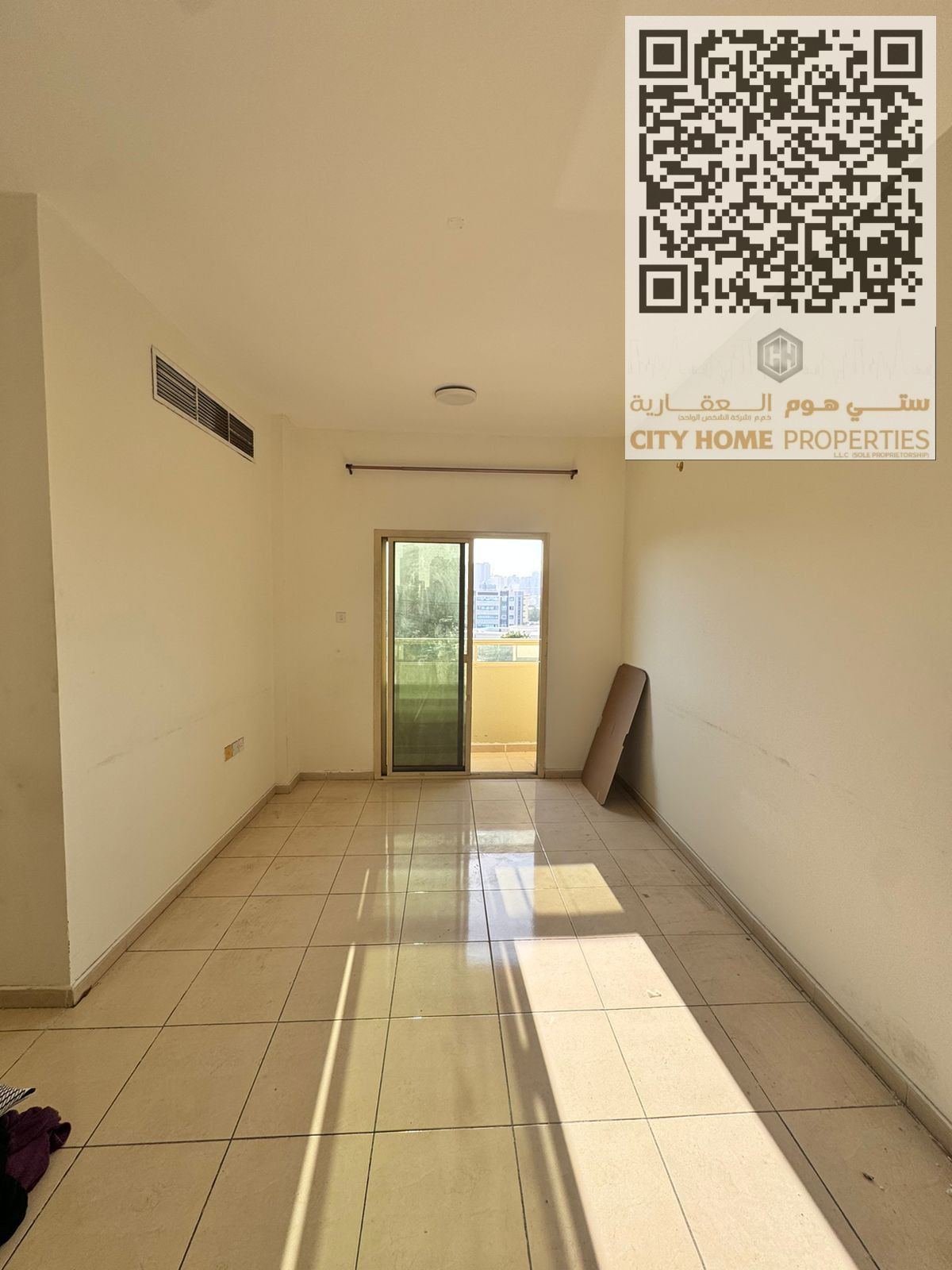 Excellent opportunity | Two bedrooms and a living room with central air conditioning and a balcony near Falcon Towers