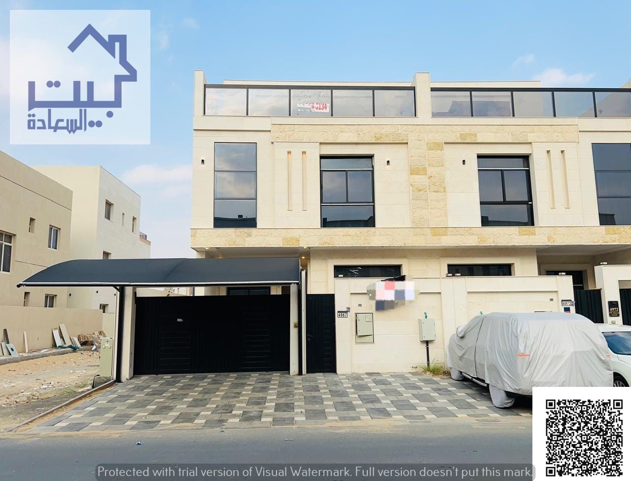 Townhouse for rent in Al Zahiyah area (Ajman), two floors + roof + five master bedrooms, split air conditioning, near Sheikh Mohammed Bin Zayed Road