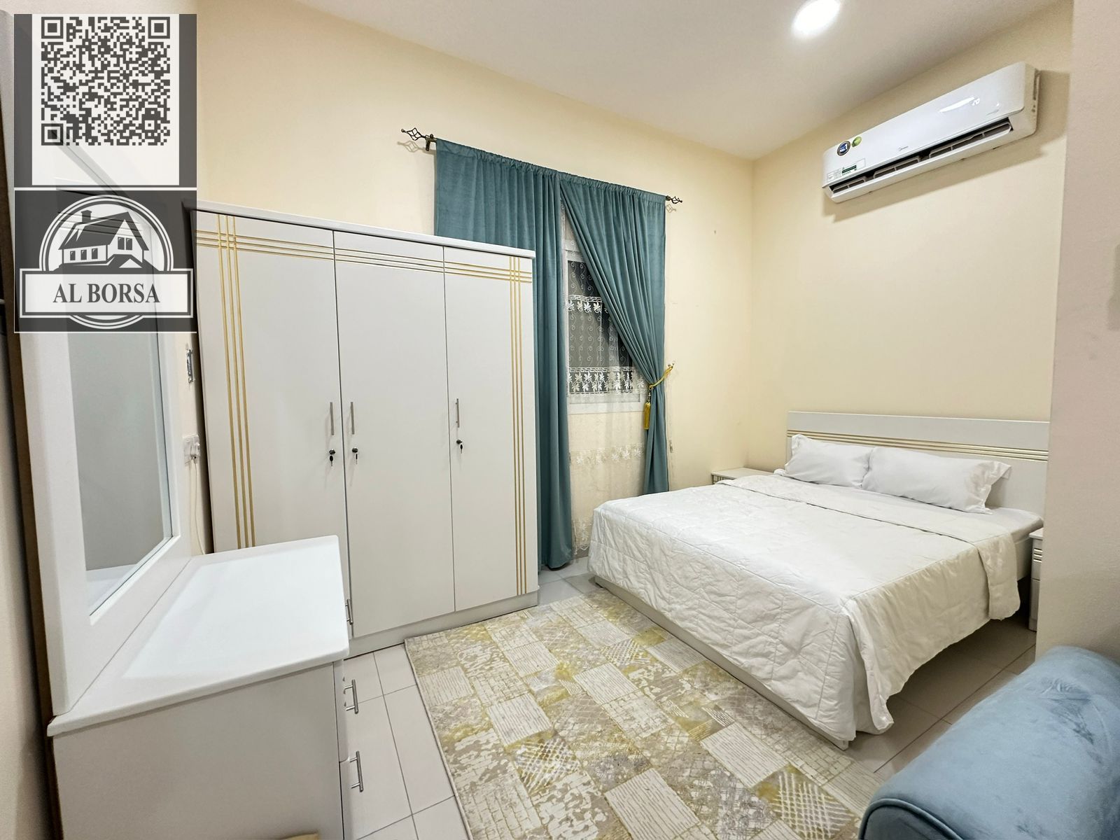 Furnished studio for rent in Al Rawda 1 - Ajman, new furniture, family building only, including bills, internet and maintenance.