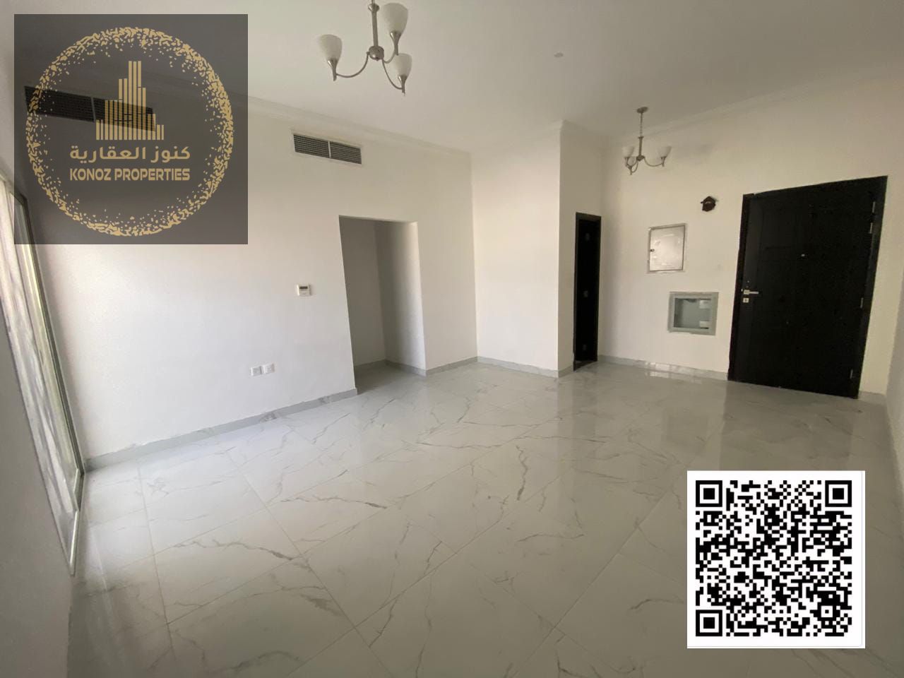 For rent, an apartment with a room, a hall, a balcony, and 2 bathrooms in Al Jurf Industrial City 3. It is distinguished by its location close to all
