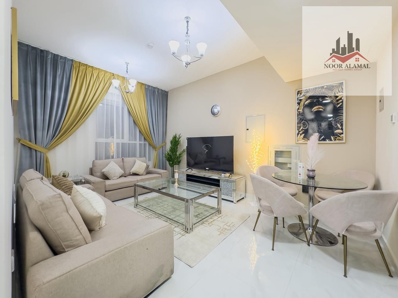 Sharjah Al Taawun 1Bedrooms & hall kitchen with All things with 2bathrooms Full Furnished with balcony