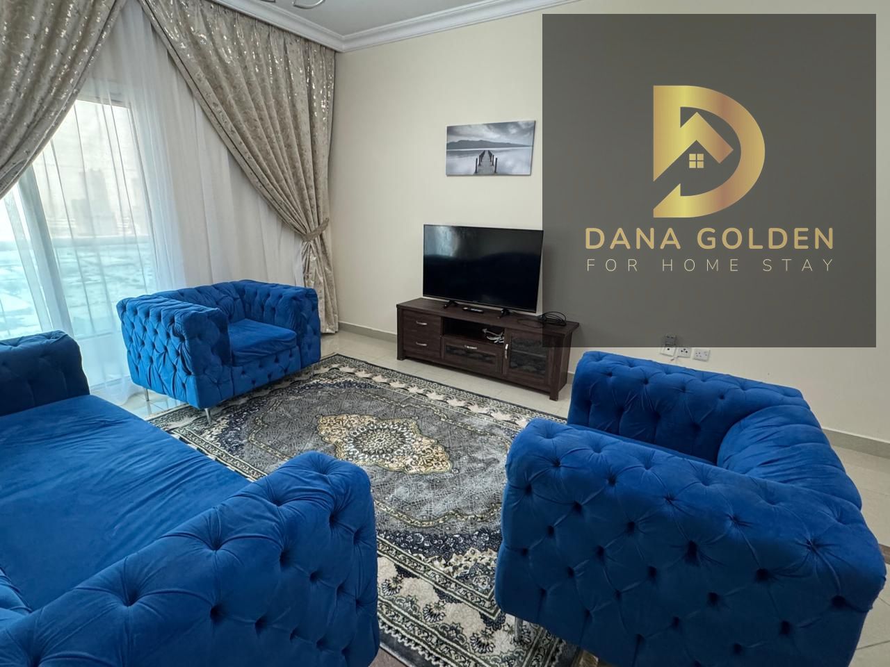 Available from today, first occupancy, brand new furniture, brand new apartment, one bedroom, living room, two bathrooms, balcony, Sharjah, Al Taawun