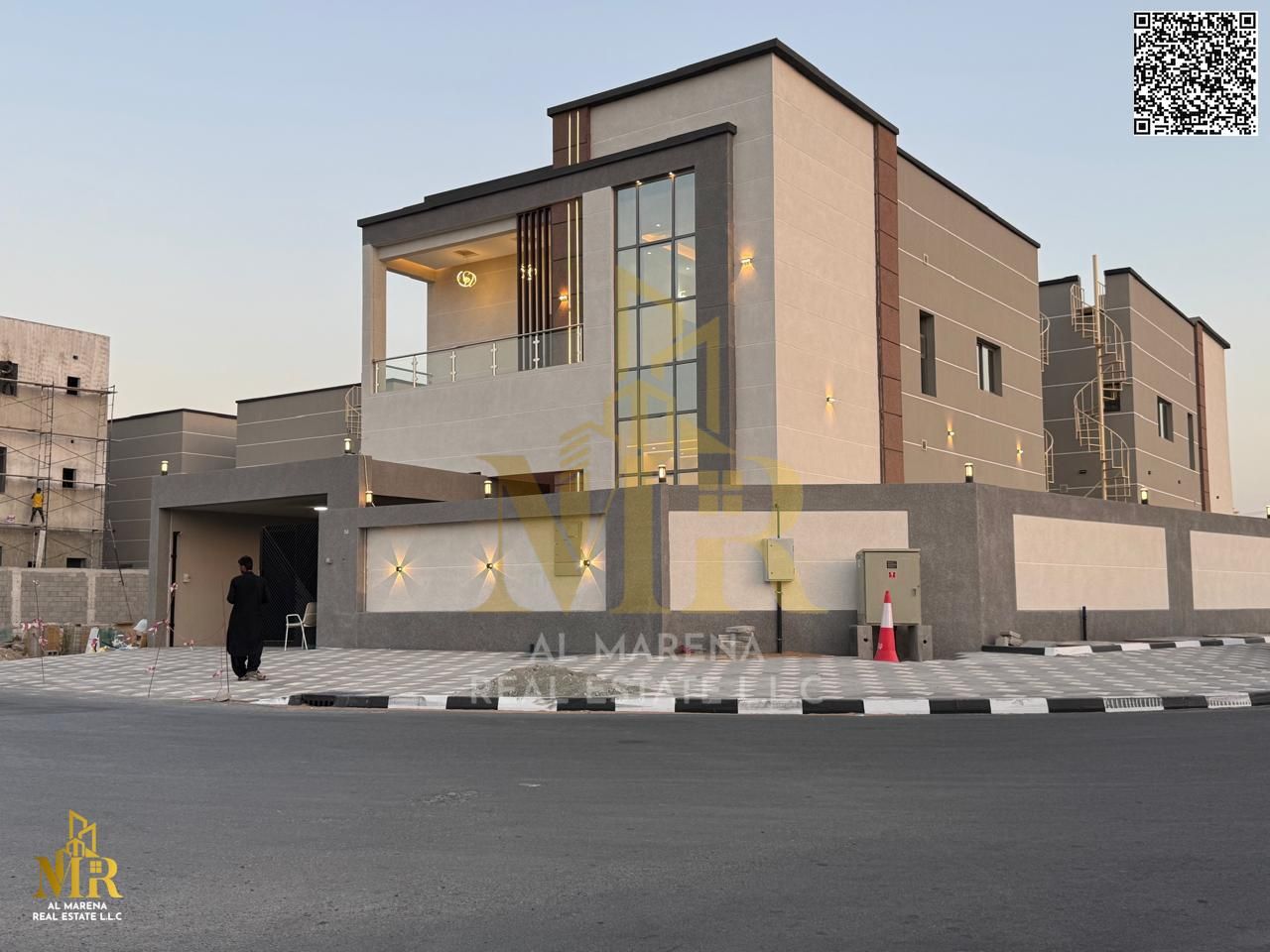 Prime location, 2nd plot off Ammar Street, steps from services, corner 2-floor villa, 5 bedrooms, price includes central or general AC.