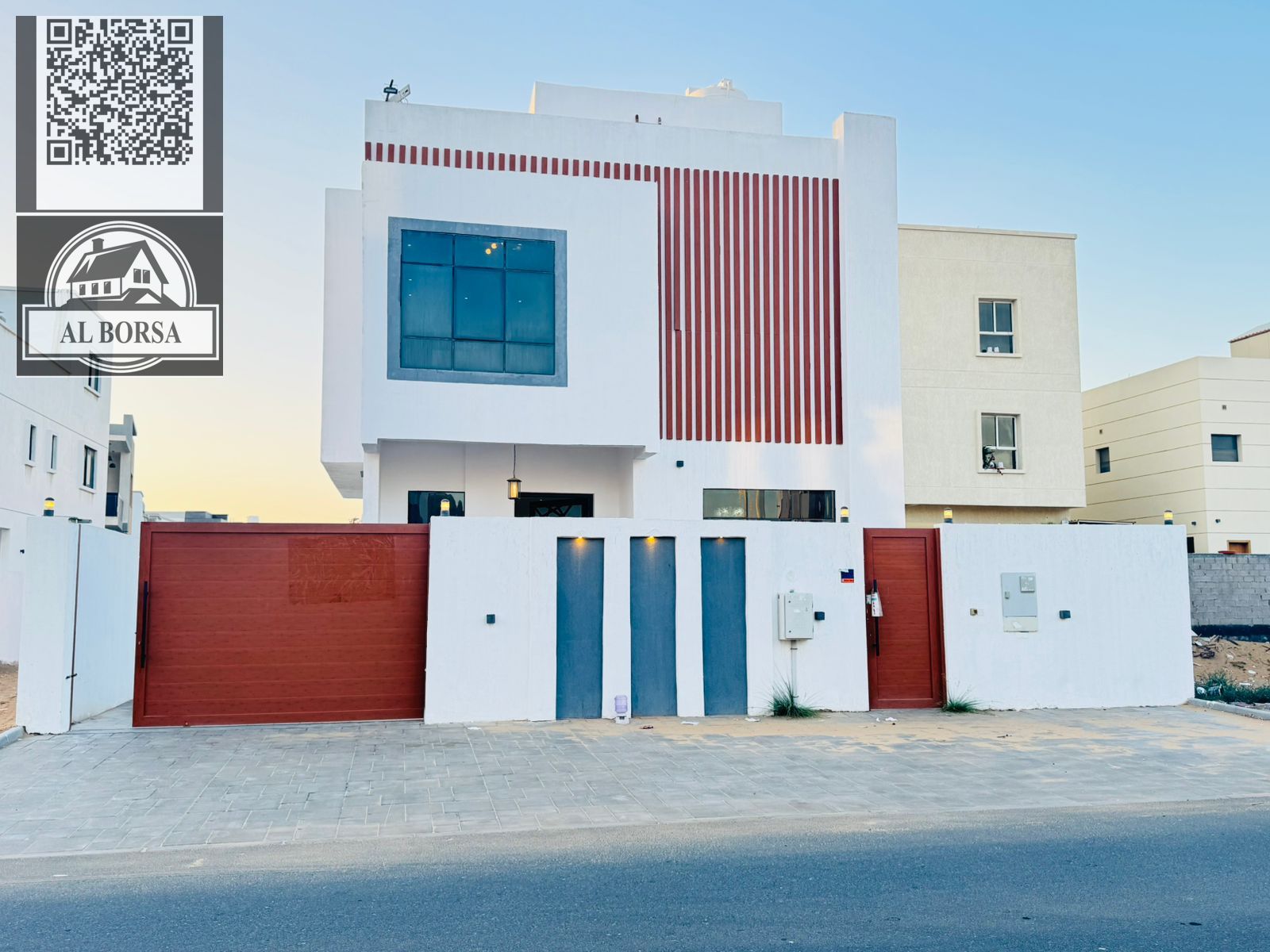 For sale: Villa in Al Zahia – Ajman, two floors + roof, 5 rooms + majlis + hall, including electricity, water and air conditioners.