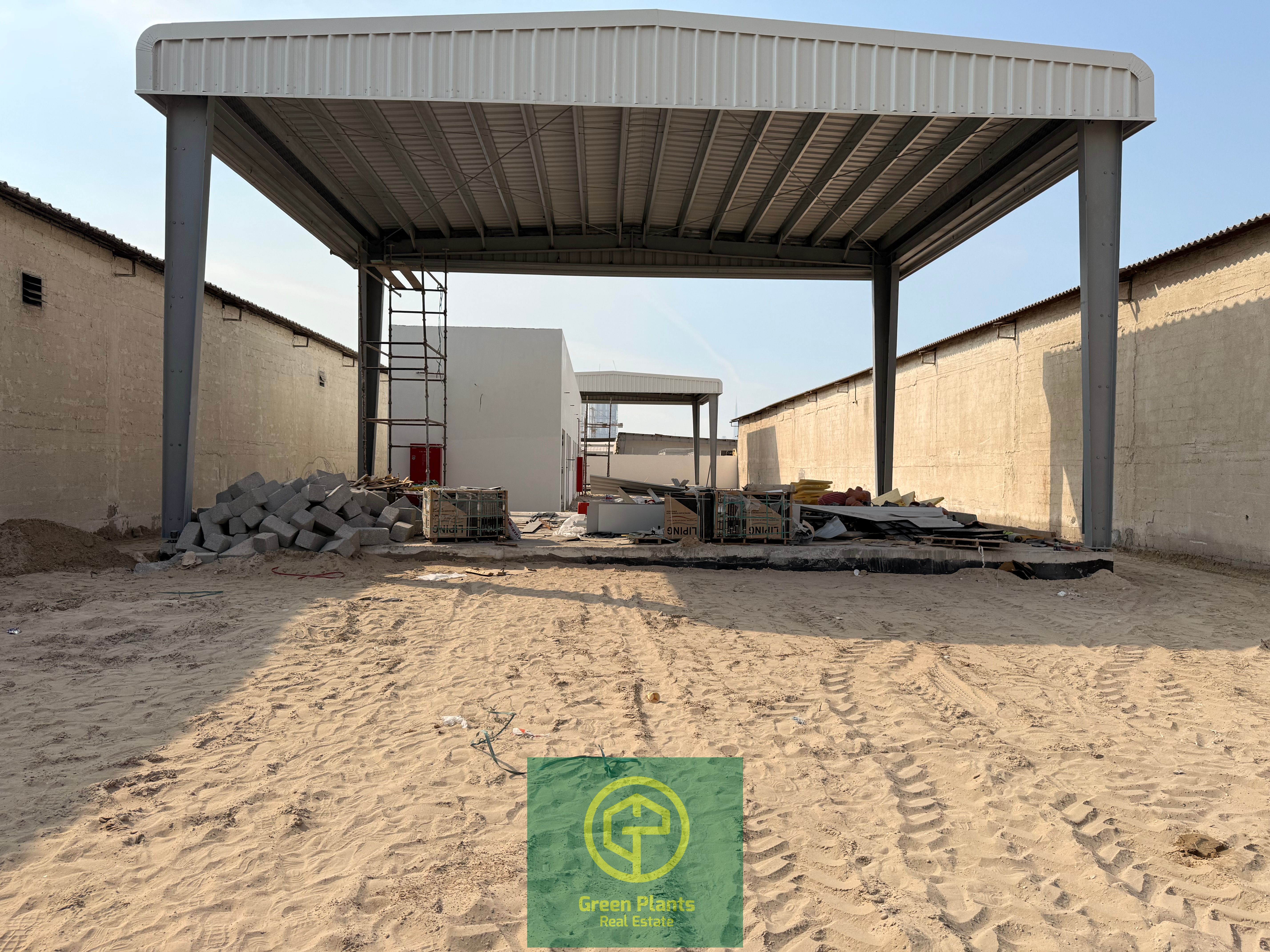 Ras Al Khor 12,000 sq. Ft open yard with open shed, built-in offices, and toilet
