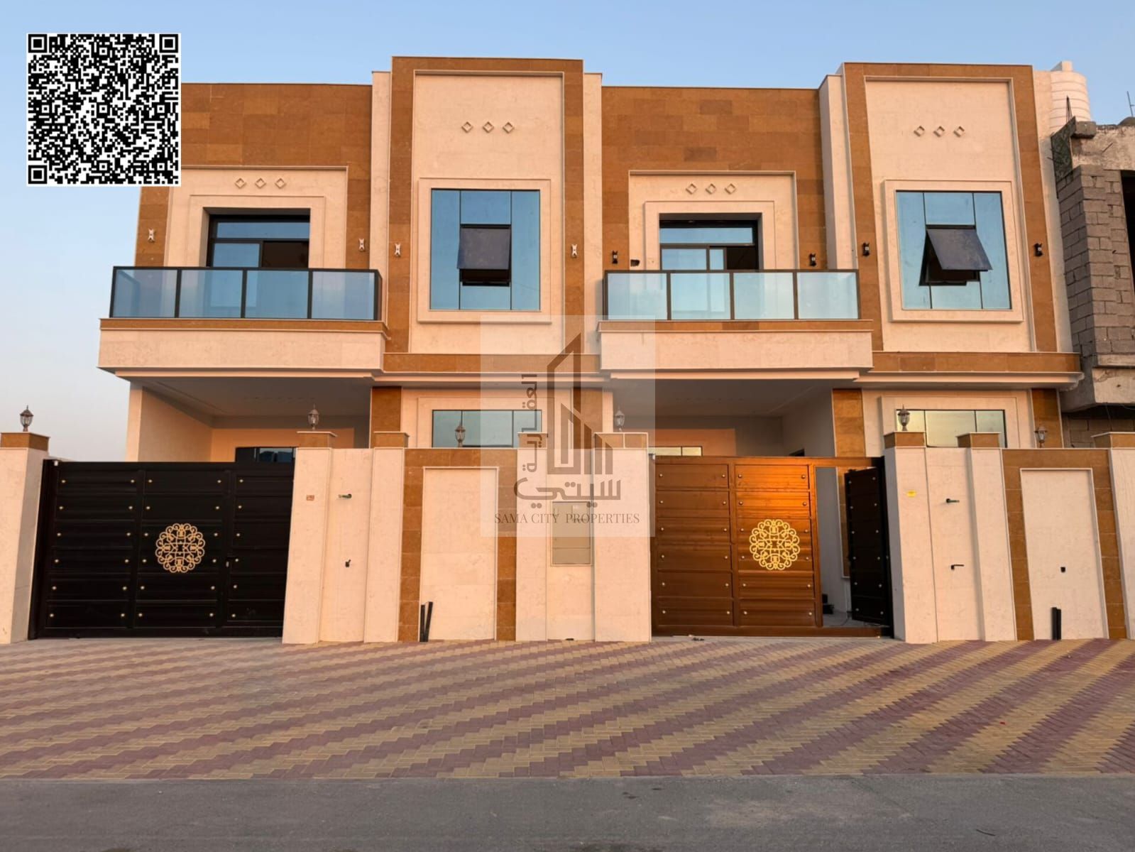Villa for sale in Al Yasmin area, ground floor, first floor and roof, at a special price. Includes air conditioning.