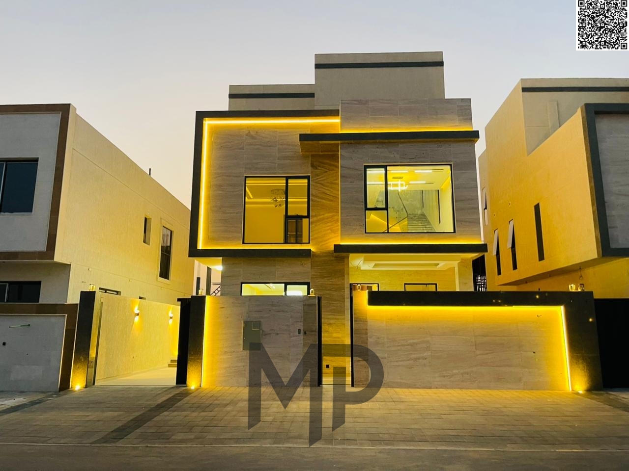 A luxurious villa with a modern design and high-end finishes, featuring a garden, private pool, and central air conditioning. The price includes air c