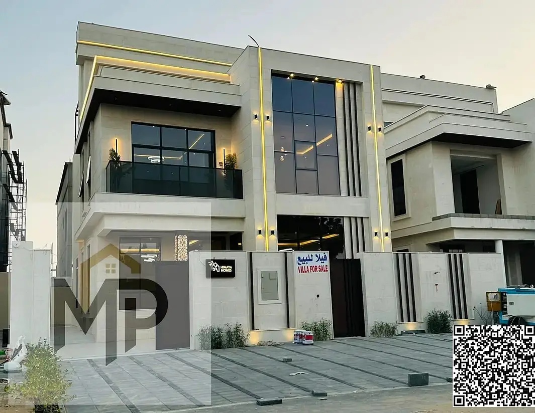 Luxury villa for sale in Al Helio, Ajman. Registration fees and air conditioning included. Freehold ownership available to all nationalities. An ideal