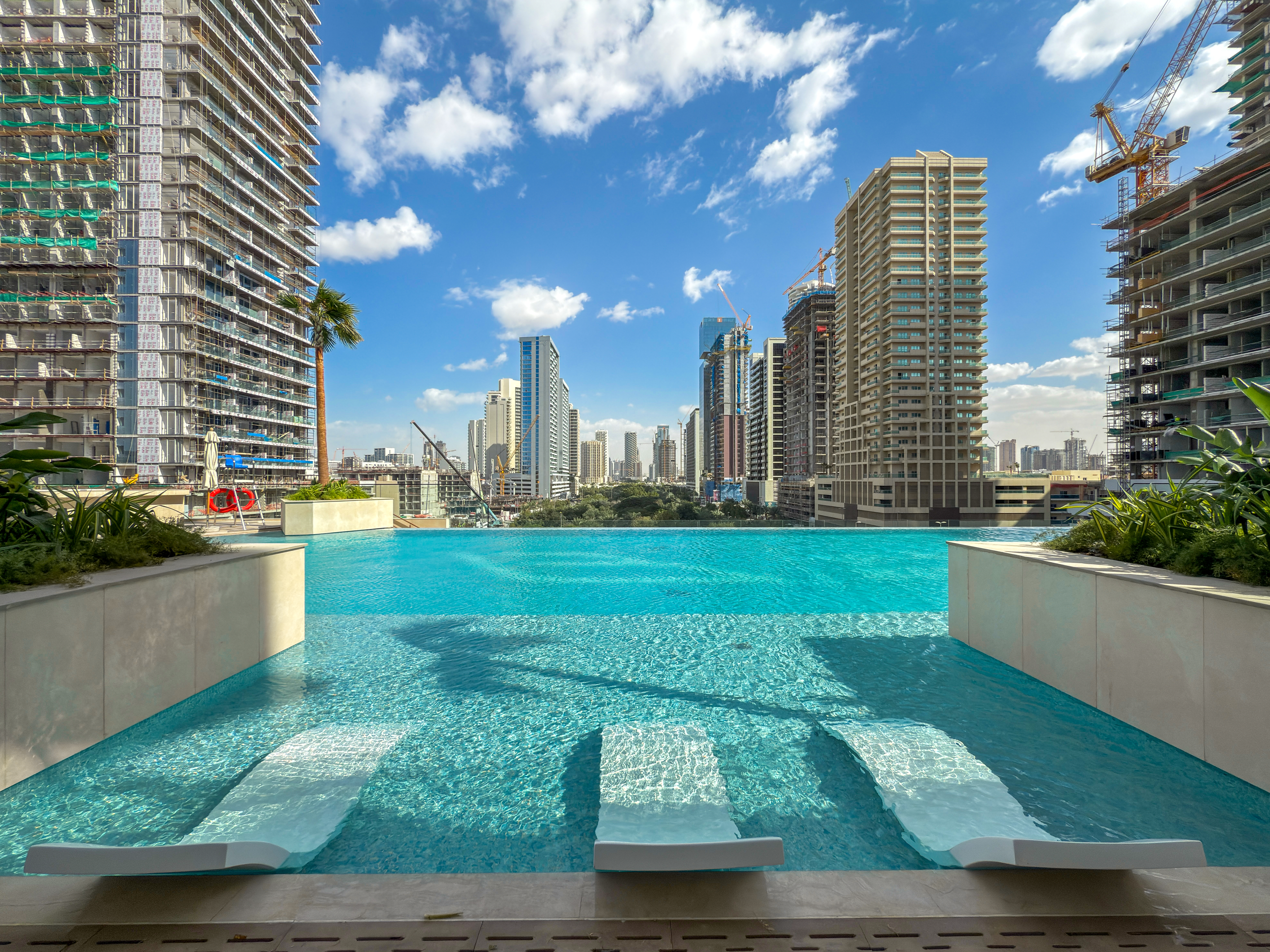 Chic 1BR Retreat w/ Private Pool & Balcony in JVC