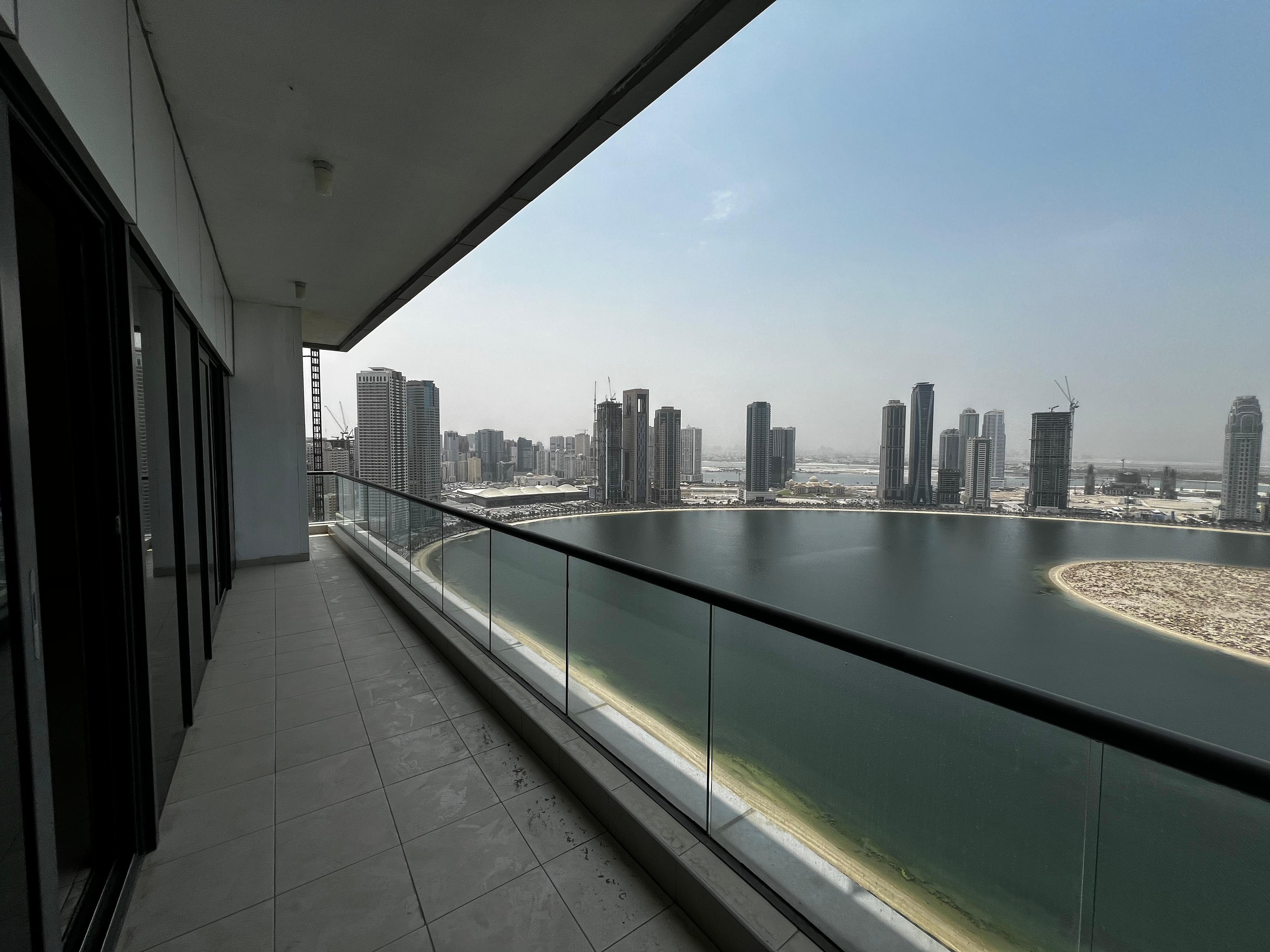 Luxury 3BR apartment in Al Khan | All master rooms | Sea view | Free AC | Parking, gym & pool | Maid’s room | Dubai exit
