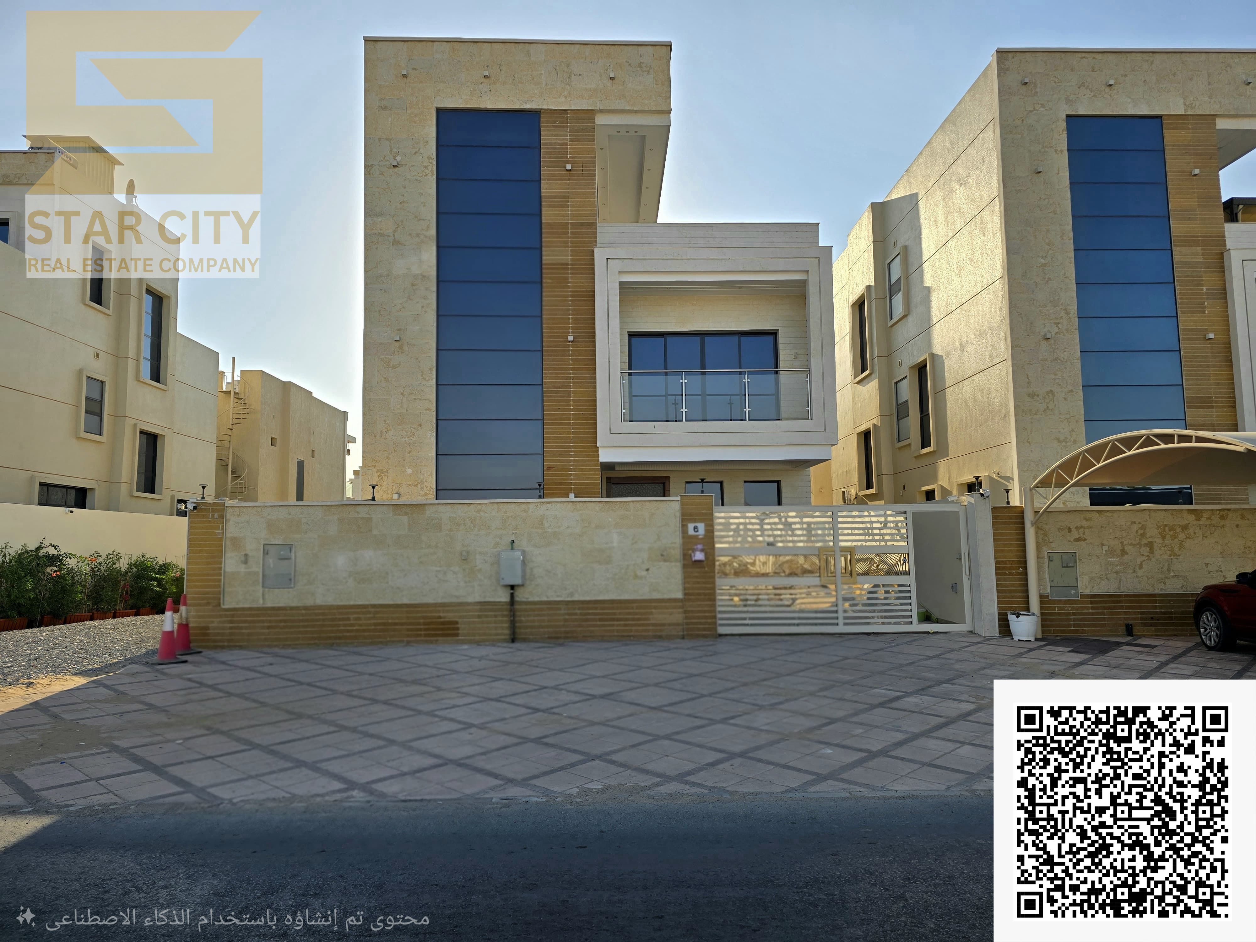 Luxury villa for rent in Al-Haliou, first occupancy, with swimming pool, central air conditioning, 3 floors, 5 rooms. Price 135k