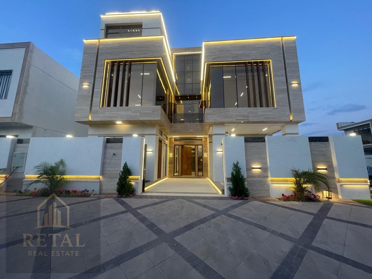 Luxury villa for sale in Al Yasmin featuring 6 spacious bedrooms, a private swimming pool, and a large 6000 sq ft plot offering comfort and privacy