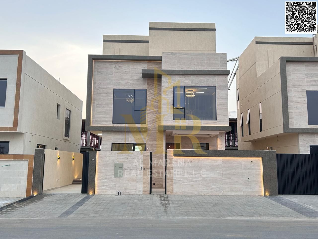 Luxury villa for sale in Al Yasmin, two floors and a roof with a private pool and luxurious modern finishing, price includes fees