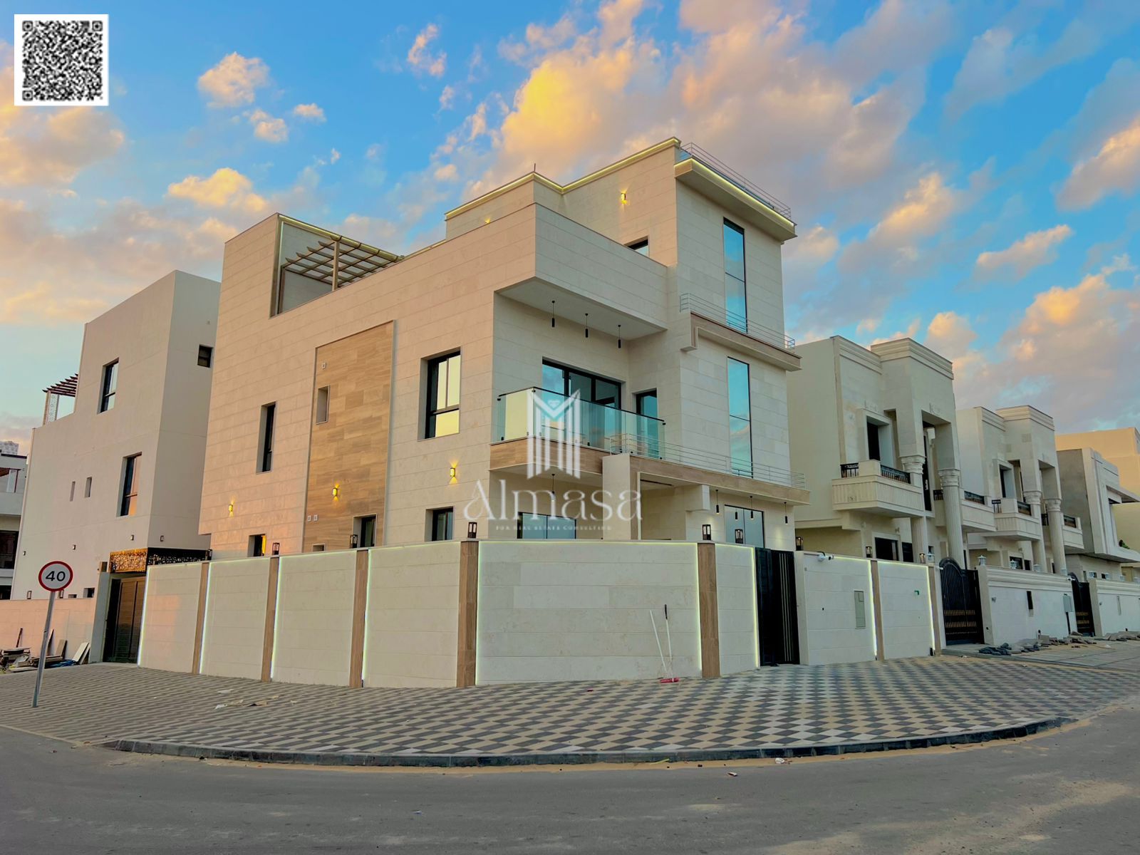 Villa d'angle de luxe à vendre à Ajman | Quartier Al Helio 2 | Climatisation centrale intégrale | Frais d'enregistrement inclus.