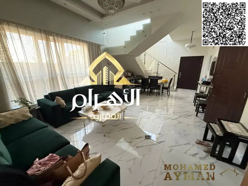 Ready to move in – Luxury villa with four master bedrooms and built-in wardrobes in Al Yasmin, super deluxe finishing, including electricity, water