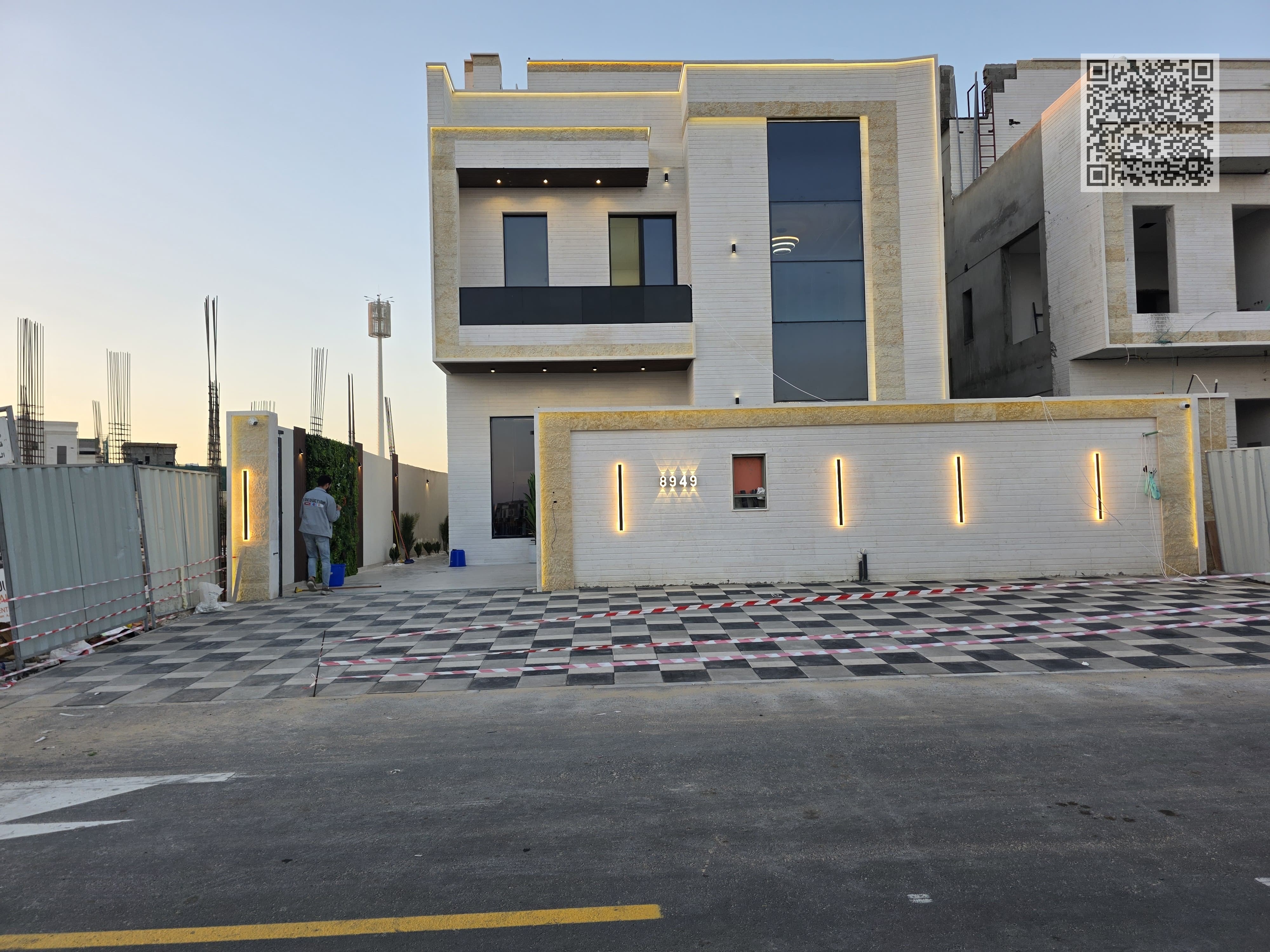 Villa for sale Very distinguished location Floor and first floor finishes Super Deluxe at a special price including registration and ownership fees 2 minutes away from Sheikh Mohammed Bin Zayed Road