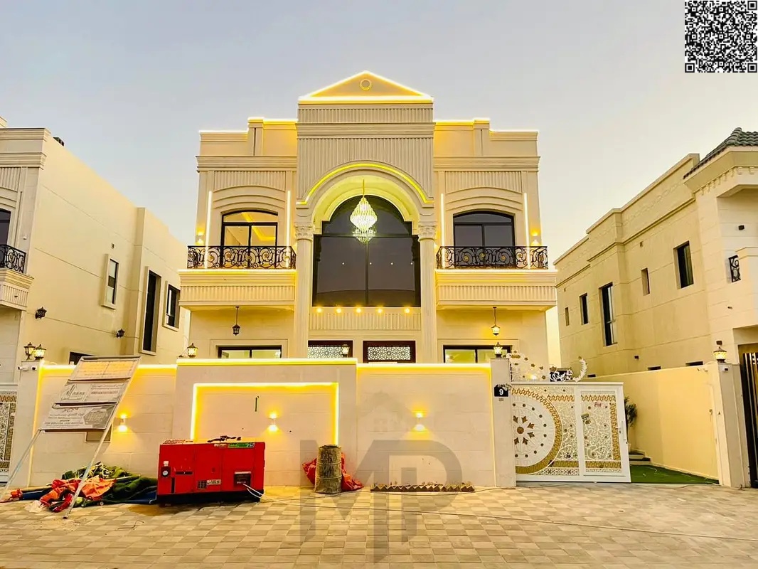 A luxurious classic villa for those seeking distinction, located on the main street, ready for immediate occupancy in one of Ajman's most prestigious
