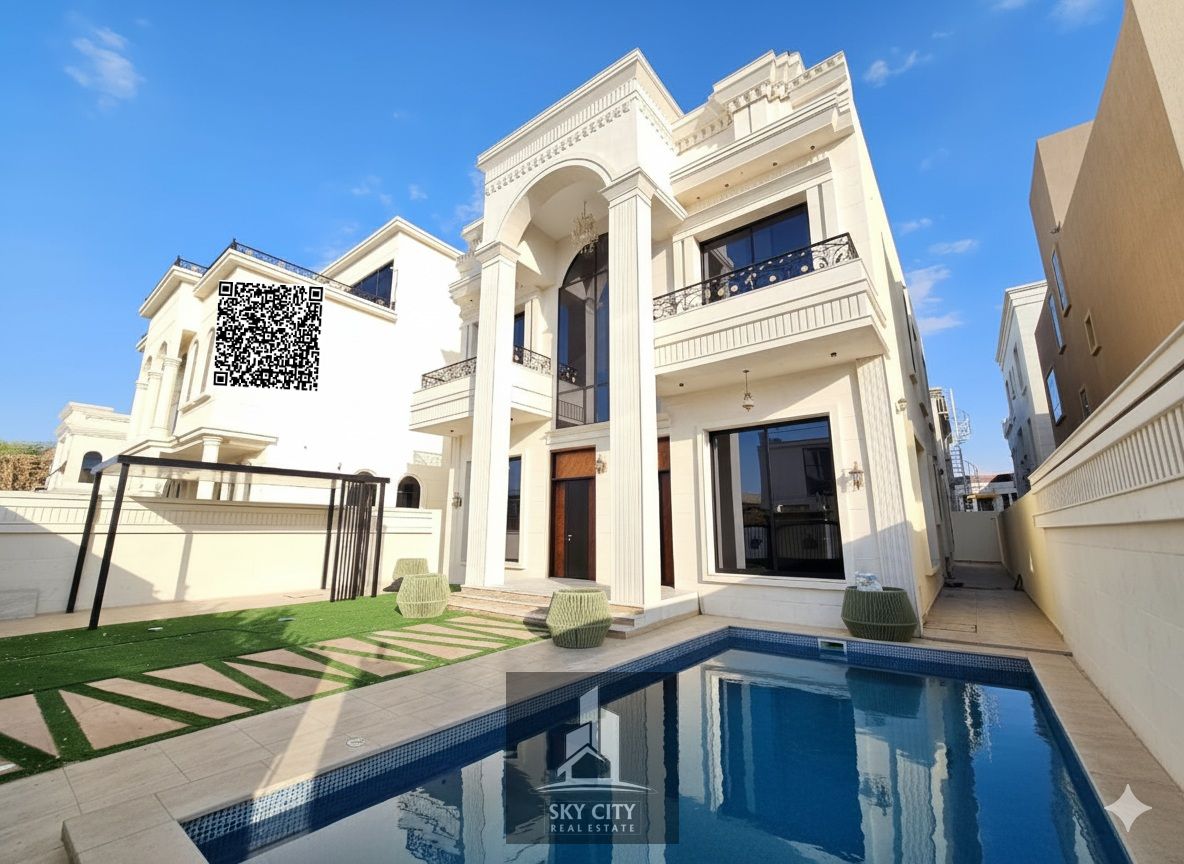 Luxury villas in Ajman for sale, freehold for life, you can obtain a golden visa.