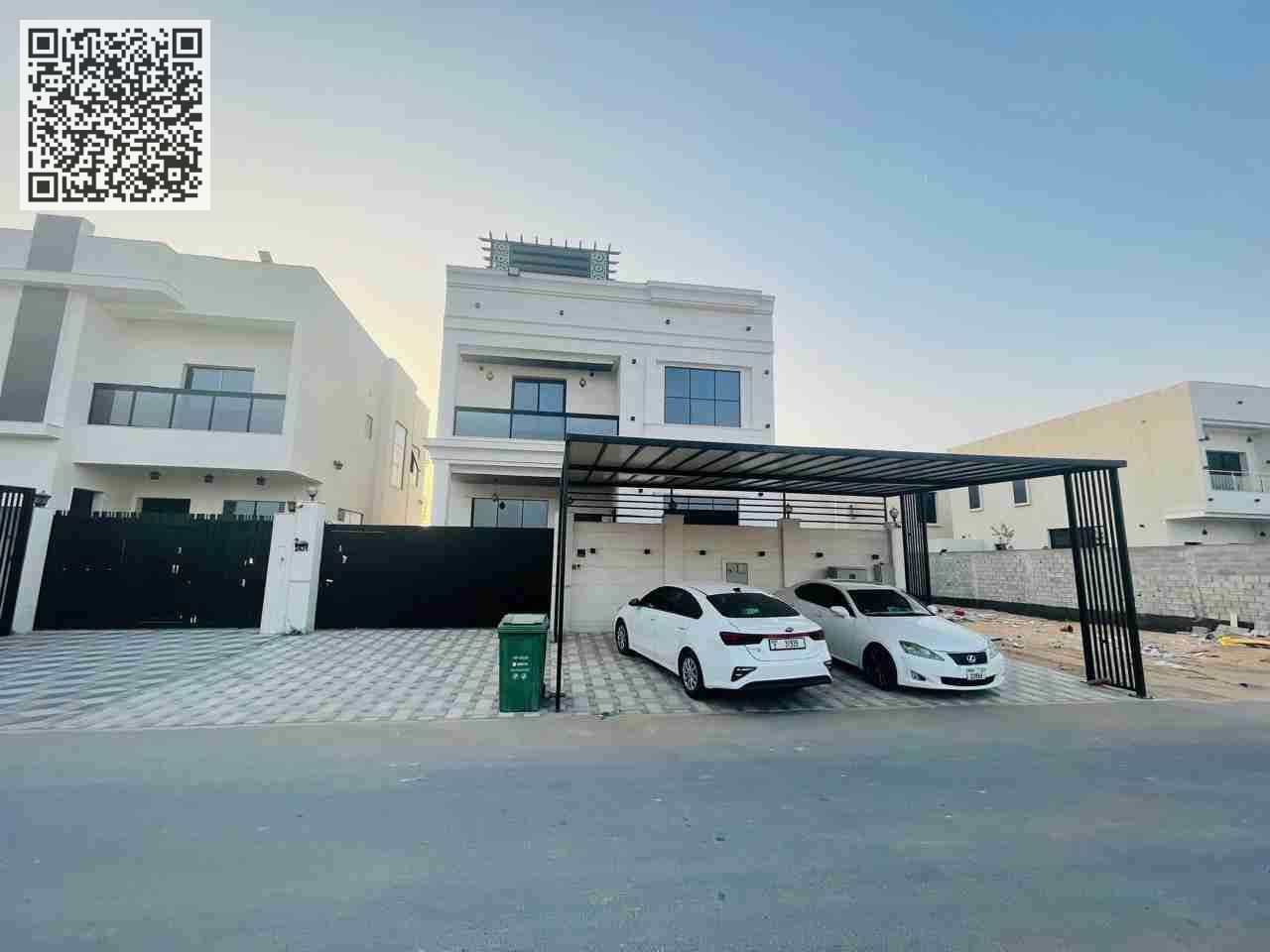 Brand new fully furnished five master bedroom villa with Hall Majlis Kitchen Maidroom Parking area Yard Al helio ajman 125k