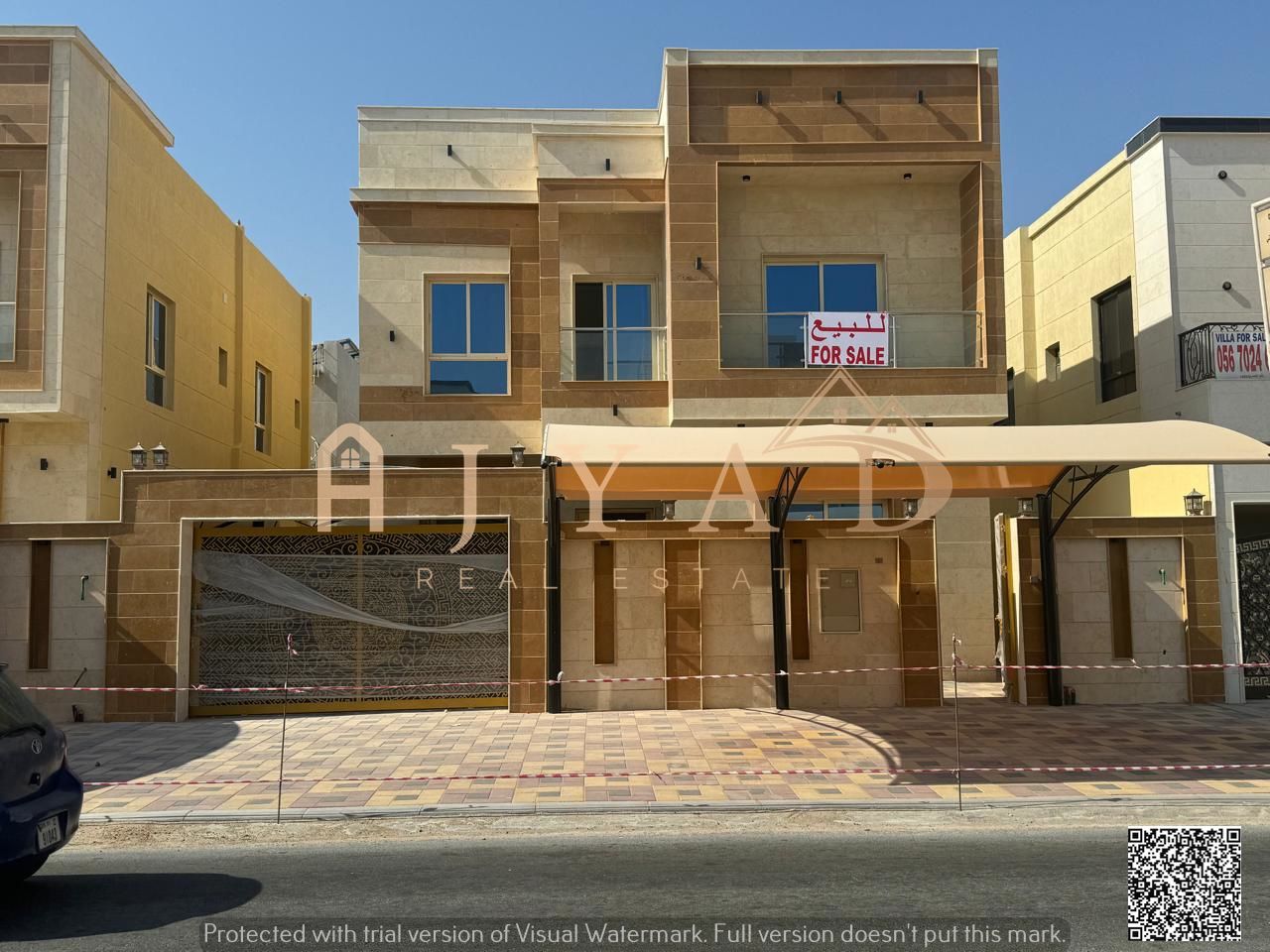 For sale: Brand new two-story villa, freehold for life, in Al Yasmeen area on Sheikh Mohammed Bin Zayed Road, near Sharjah and Dubai, next to Al Hamid