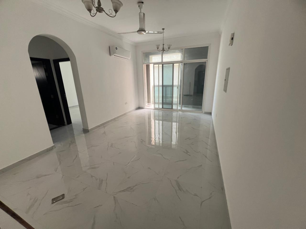 For annual rent in Ajman Apartment consisting of one bedroom, a living room, and two bathrooms Located in Al Muwaihat 3