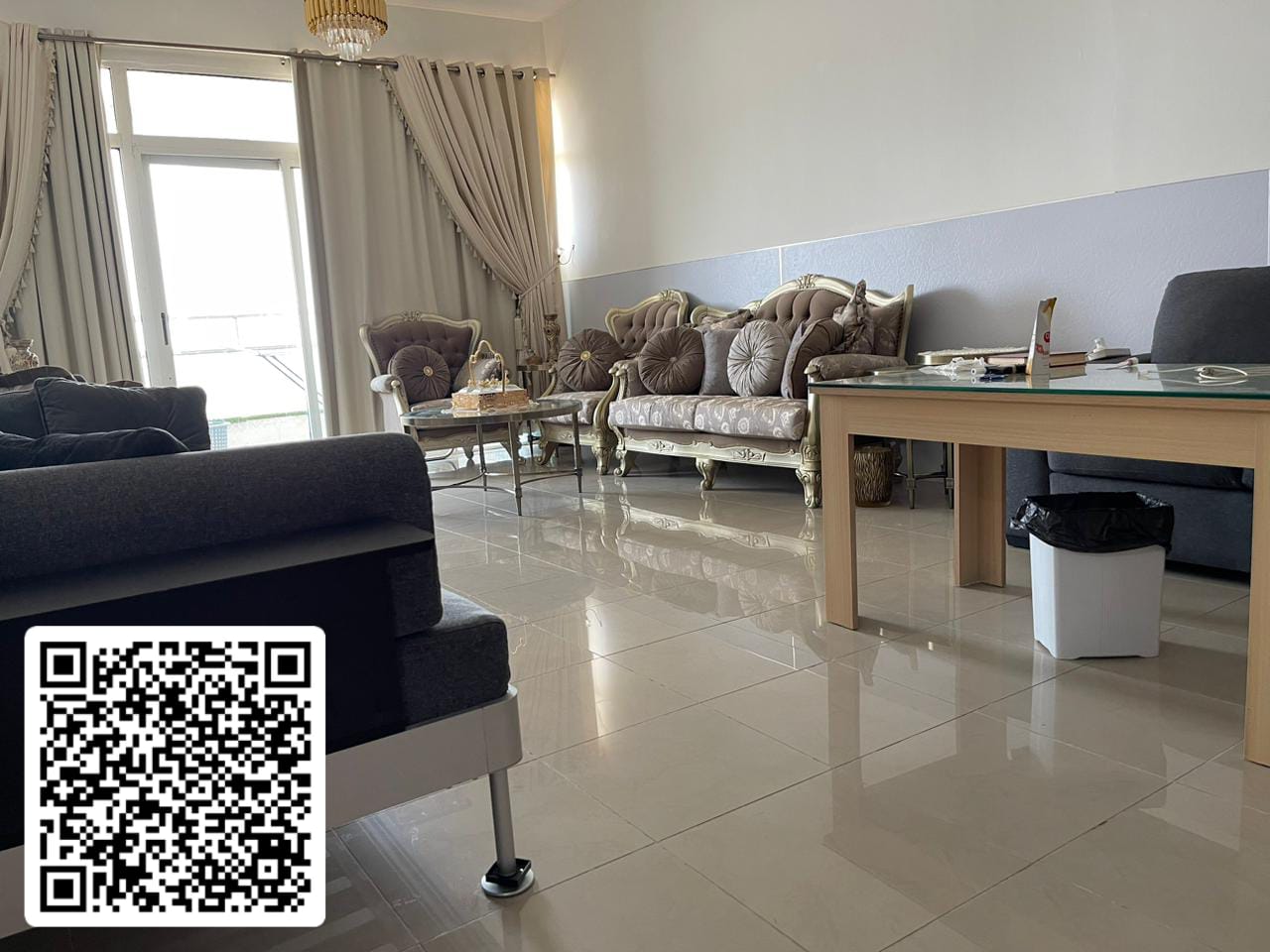 For sale: The most beautiful and largest apartment with two bedrooms, a master living room, three bathrooms, and a balcony with a sea view in Horizon.