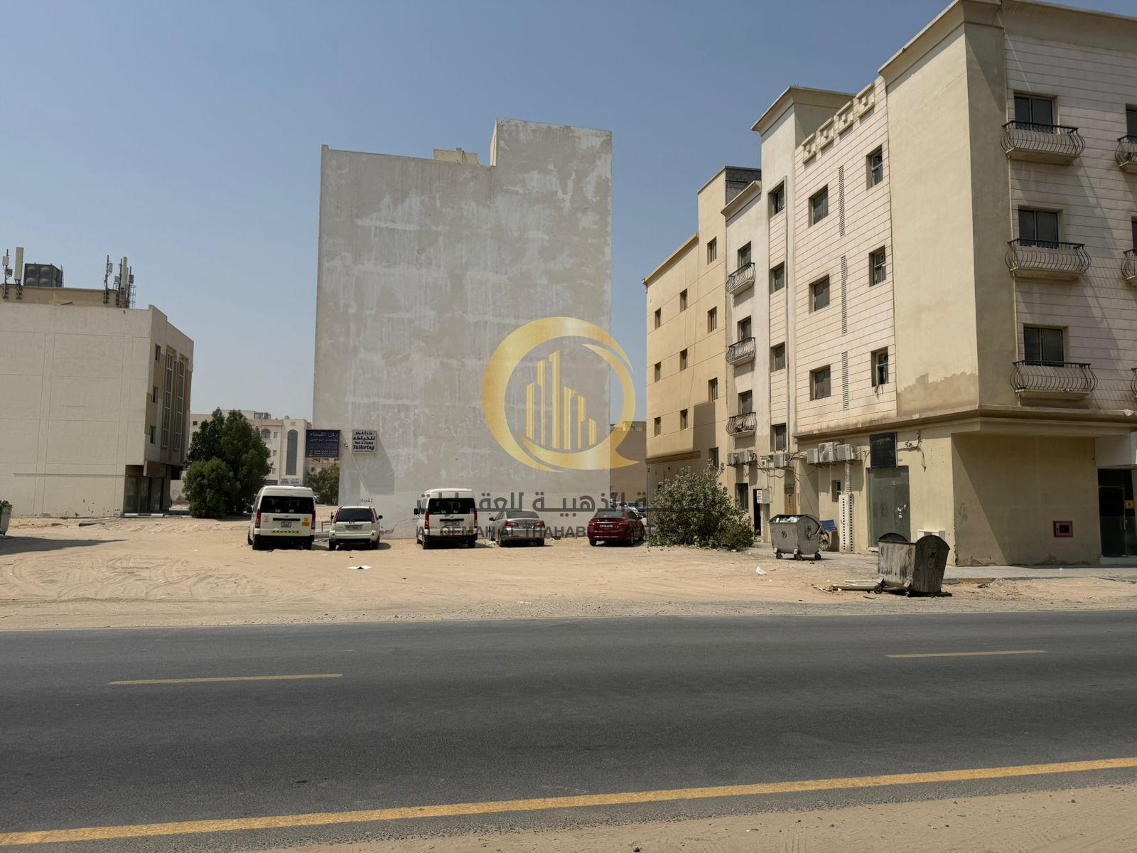 Land for sale, residential and commercial, in Muweilah Commercial Area, Sharjah. The area is 5812 sq. ft, located on two streets: a front and a back st