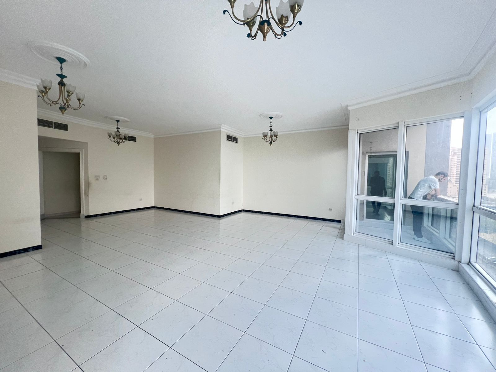 Three bedrooms and a living room with a balcony, a spacious kitchen, four bathrooms, close to all services flexible payment options, free maintenance