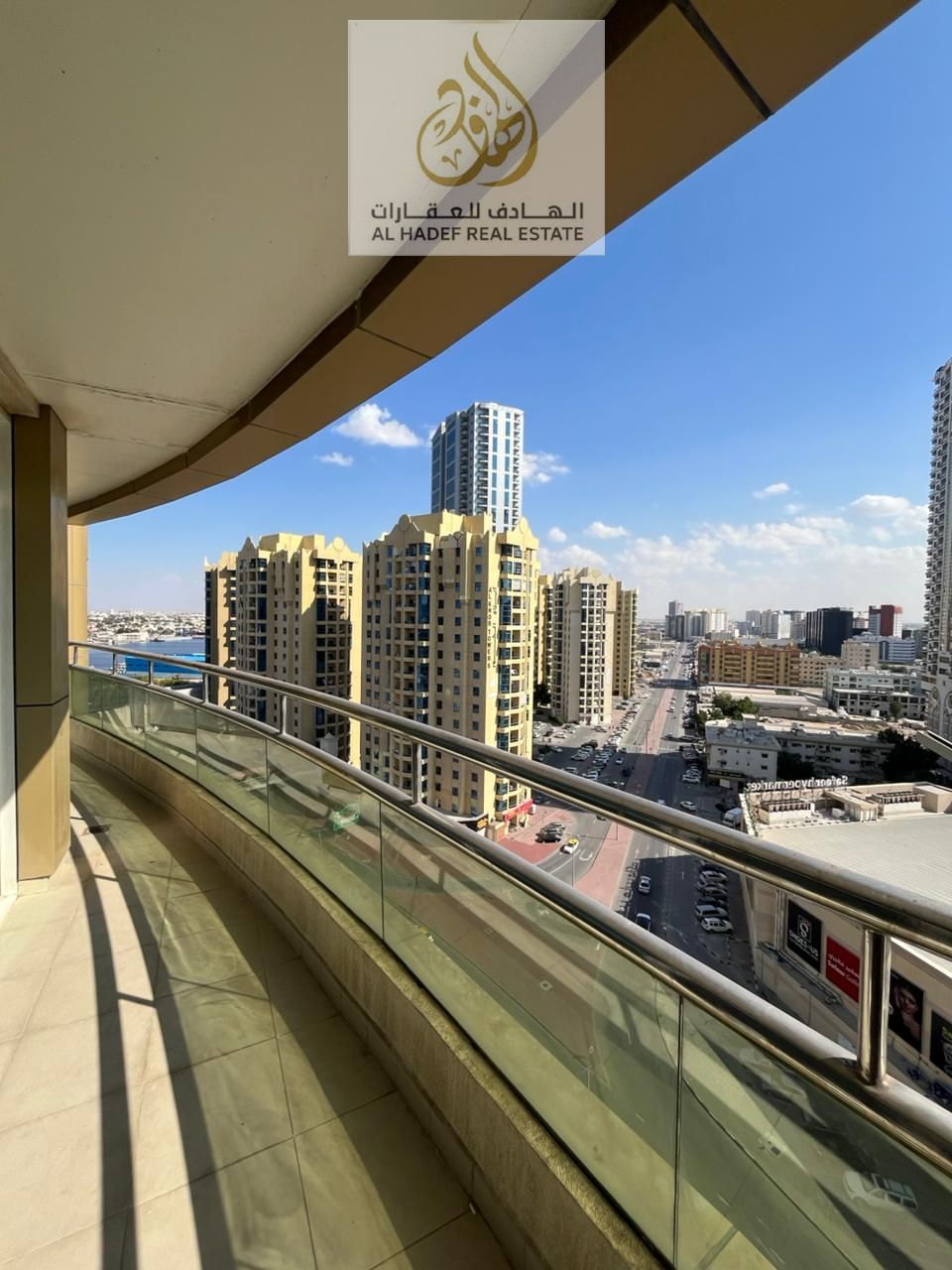 Two bedrooms, a living room, three bathrooms, and three balconies with city and creek views, plus built-in wardrobes in the bedrooms, all at the lowes