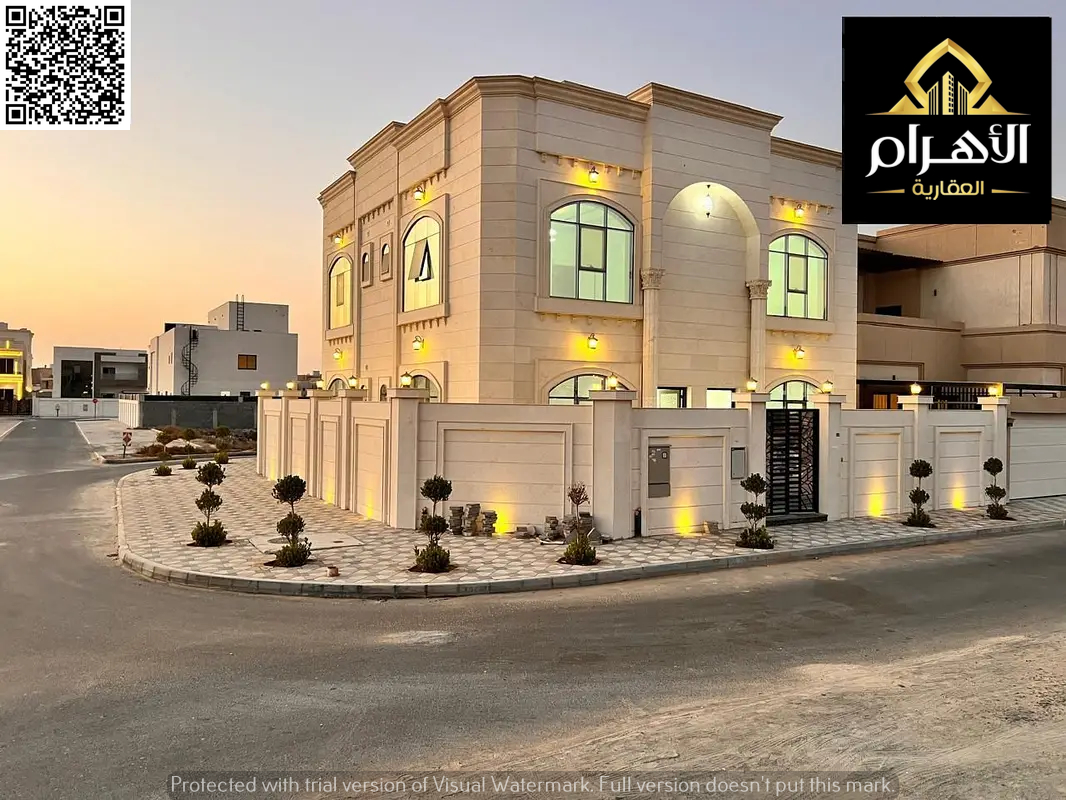 Luxury villa for sale on a corner lot with three street frontages, price includes water, electricity, and air conditioning – exceptional location near