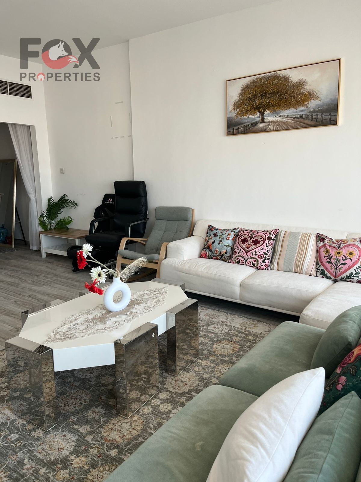 Furnished and decorated, spacious Horizon Towers for monthly rent with an open view of the creek
