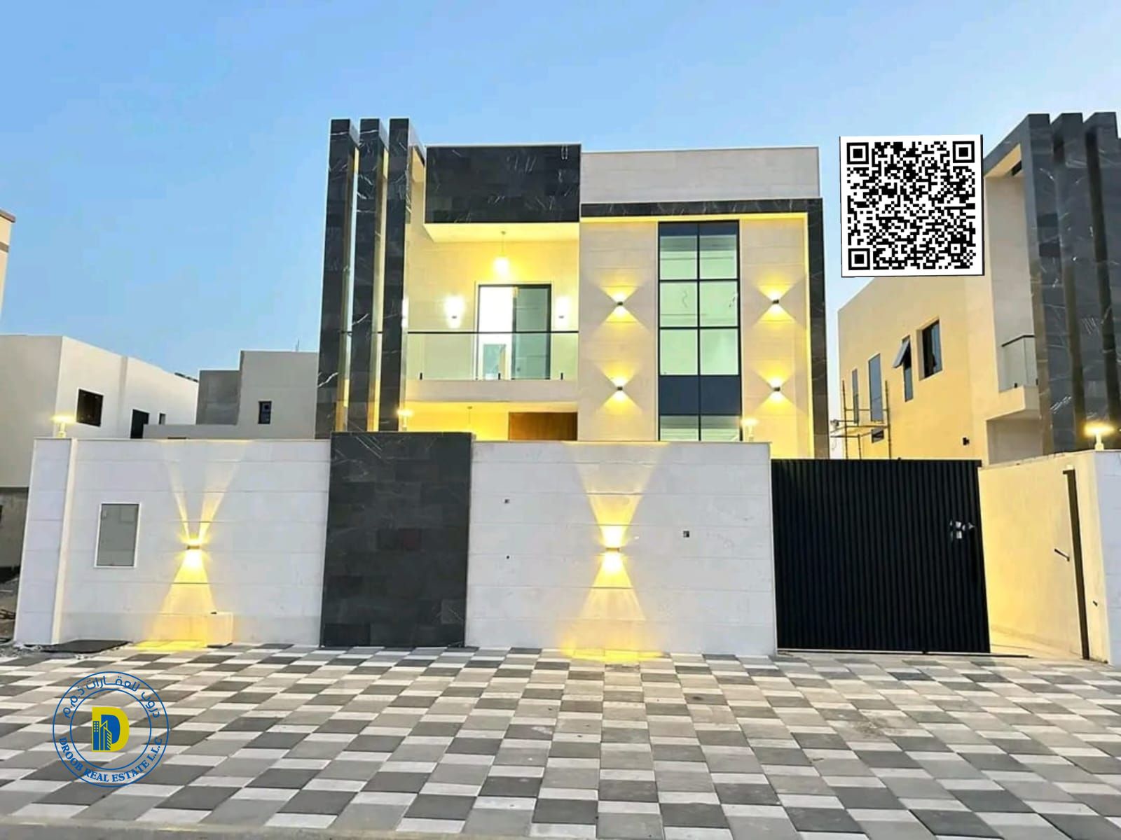 Luxury villa for rent, first occupancy, in Al Bahia area, 4 bedrooms, living room and majlis, at an excellent price