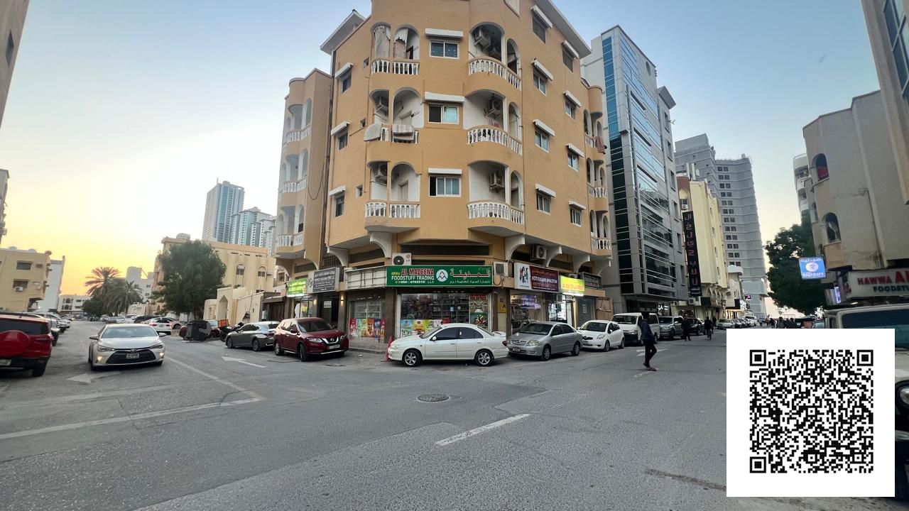 CORNER BUILDING G+3 + ROOF RESIDENTIAL AND COMMERCIAL NEXT TO CORNICHE AJMAN BEACH