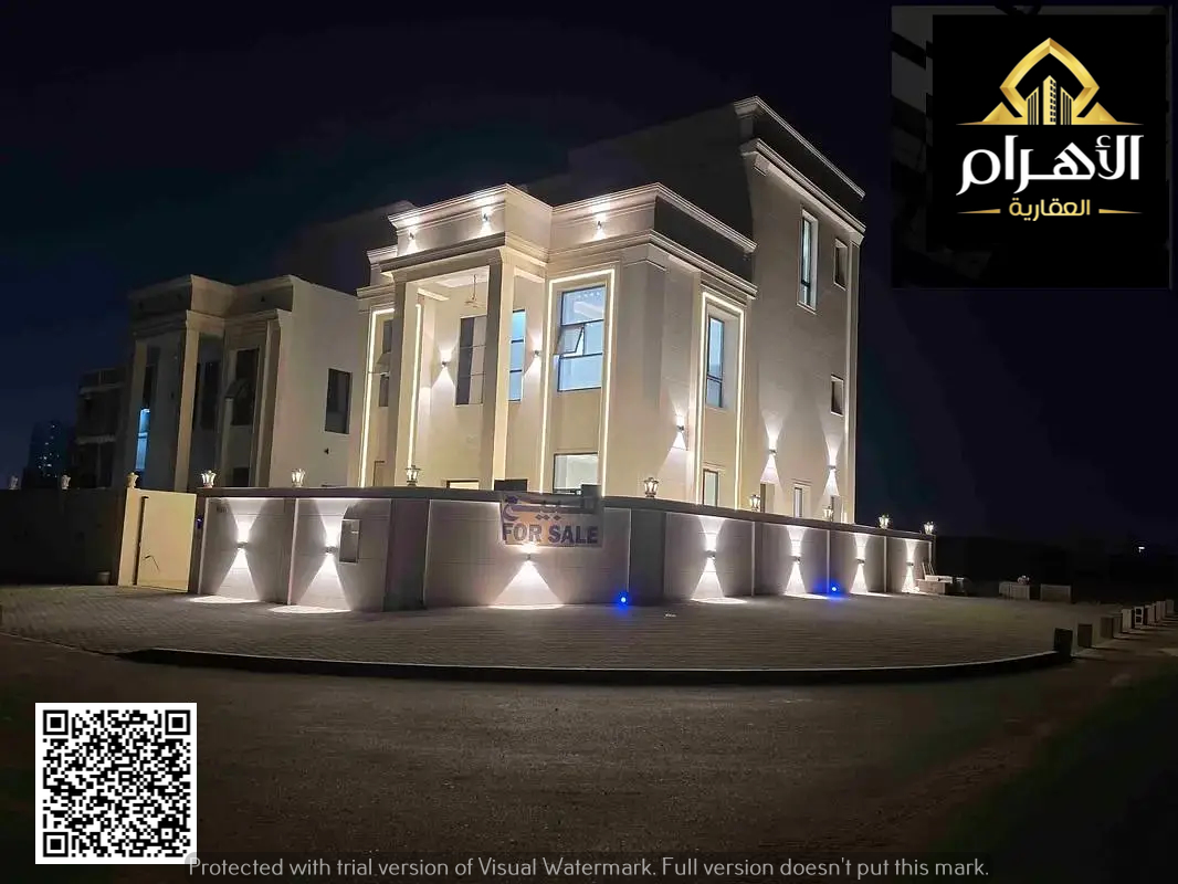 For sale: Classic corner villa on two streets in Al Helio 2, Ajman. Two floors plus a roof terrace, 6 bedrooms. Very attractive price. Freehold owners