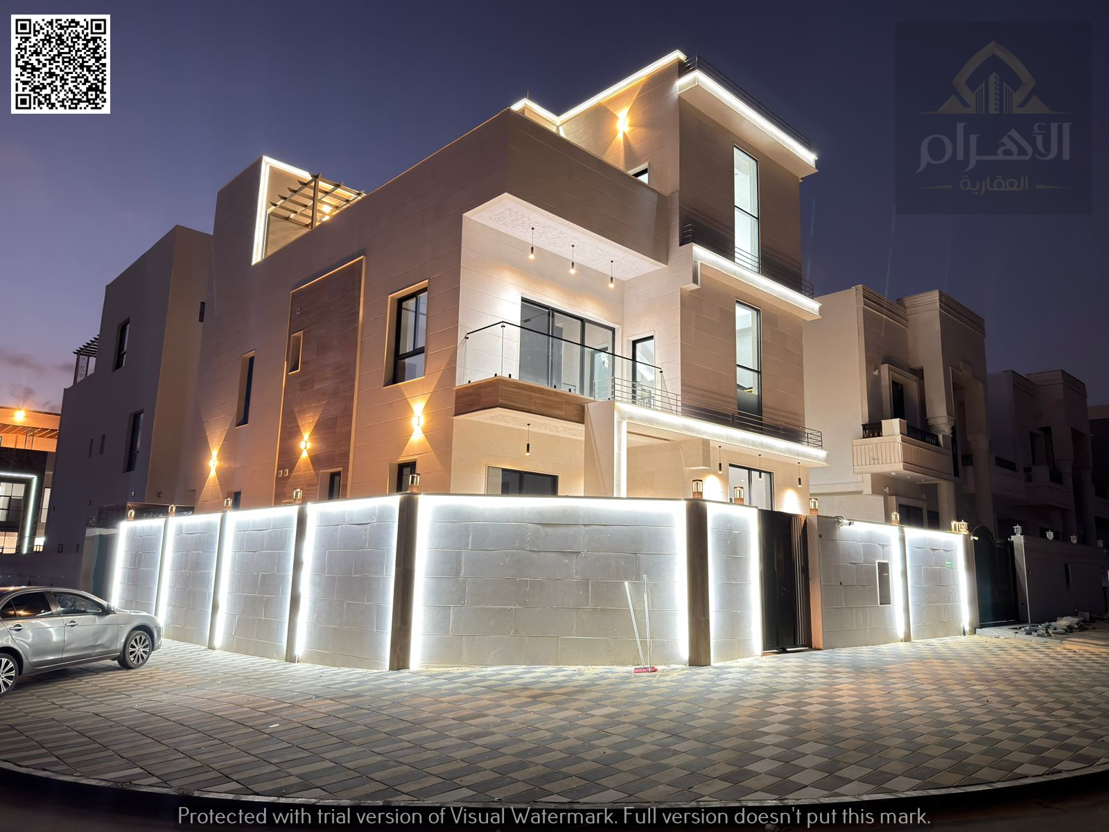 For sale: Ground floor, first floor, and roof villa with elegant design and super deluxe finishing, close to services. Registration and ownership fees