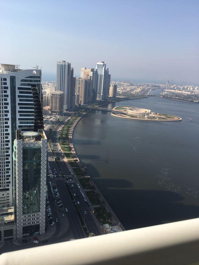 A two-bedroom apartment with a living room for sale, featuring a stunning sea view, located in Burj Abu Khamsin.