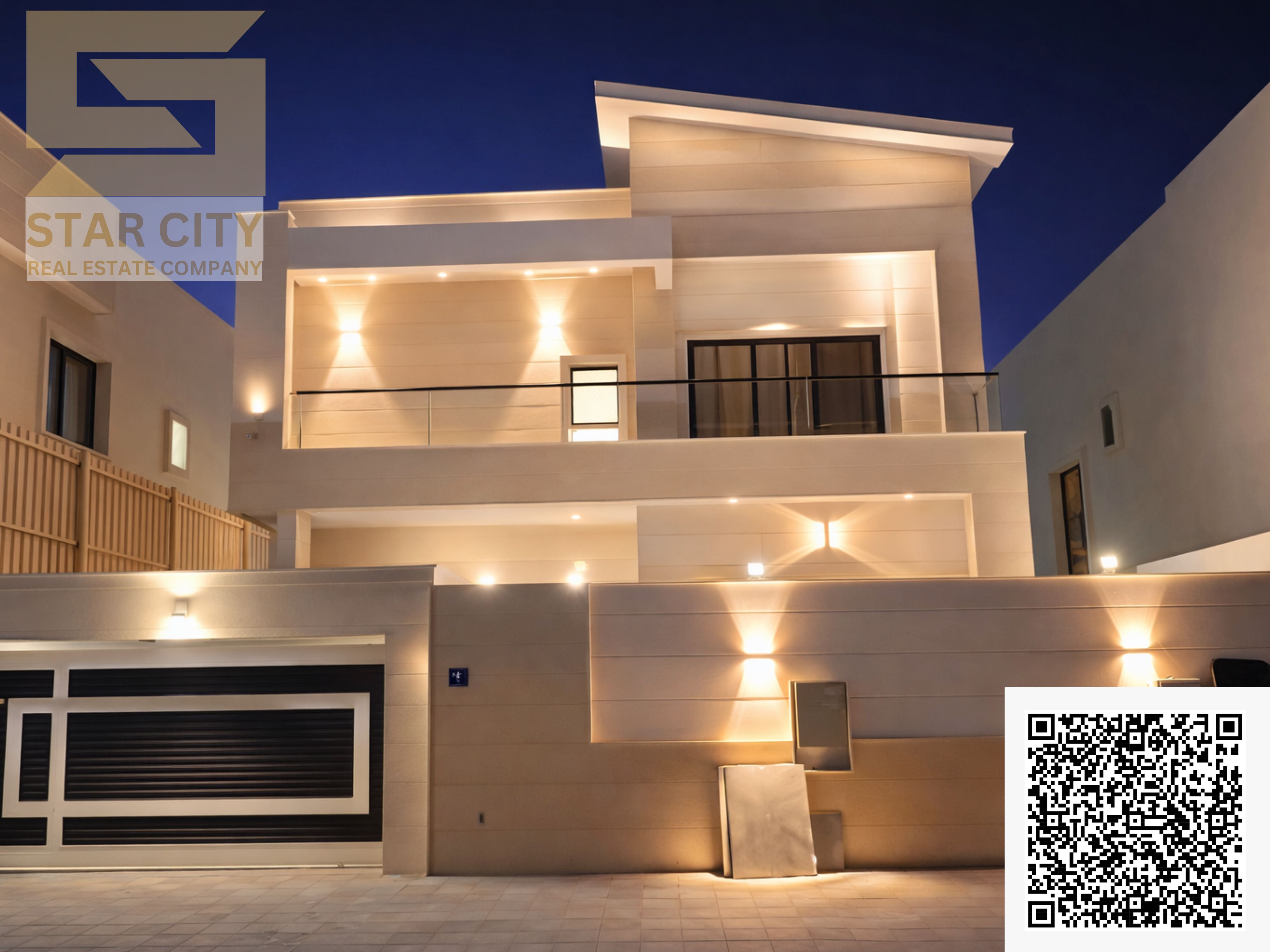 Luxury villa for rent in Al Yasmin, fully furnished, 5 master bedrooms, price 115k, very prime location