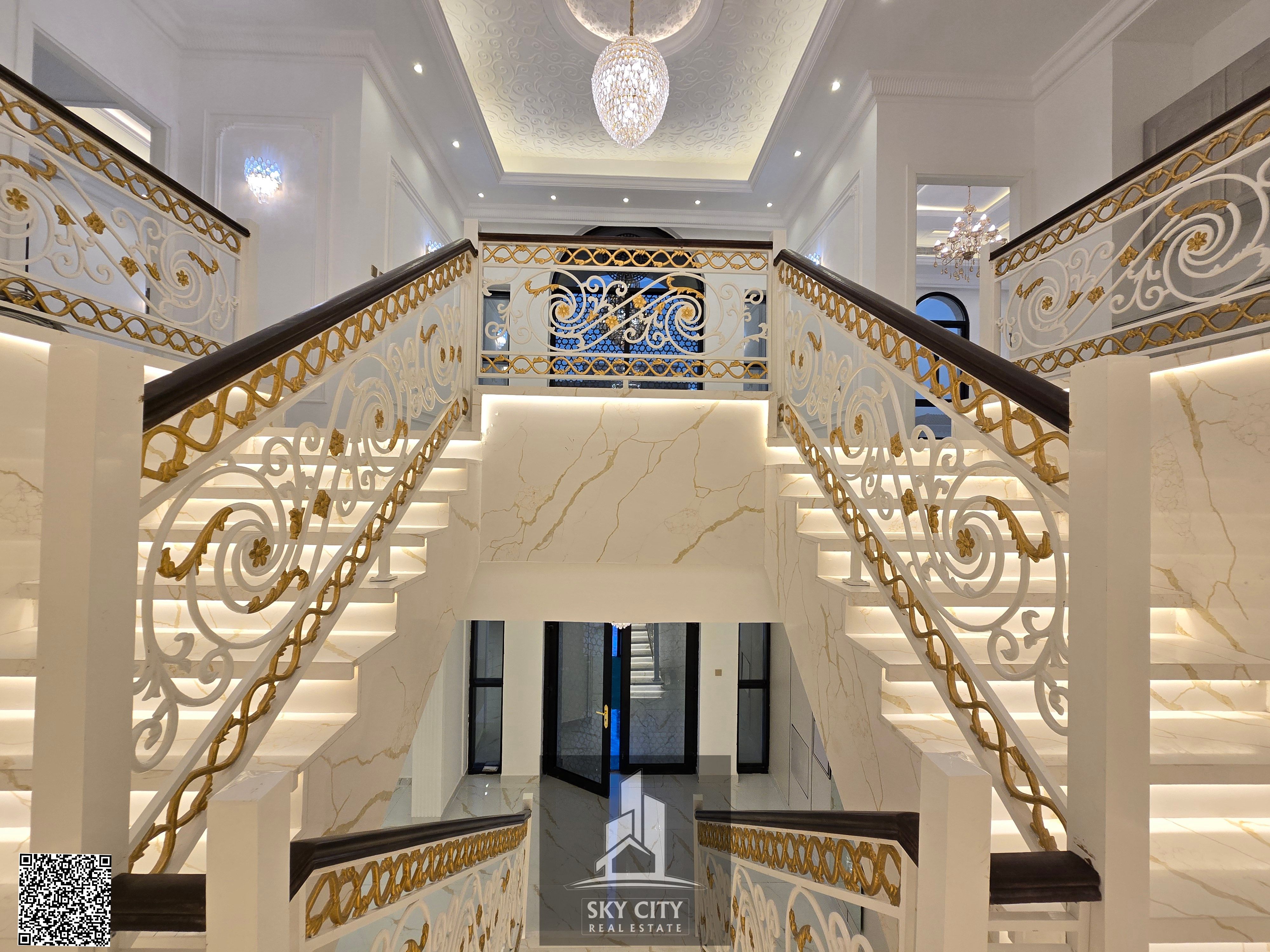 For lovers of luxury and distinction / Luxurious classic villa / Corner of two streets / 5 master bedrooms / VIP finishing / Central air conditioning / Opposite Al-Hamidiyah Park / Freehold ownership / No annual fees.