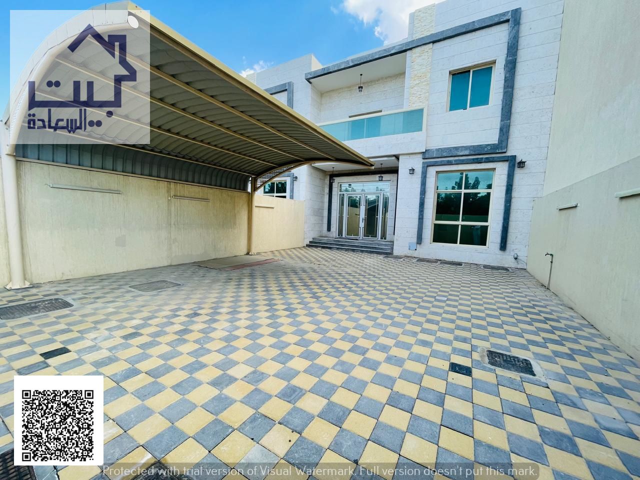 Villa for rent in Al Yasmin, Ajman. 5 master bedrooms + living room + majlis + luxury kitchen + maid's room. Ready to move in immediately. Villa for r