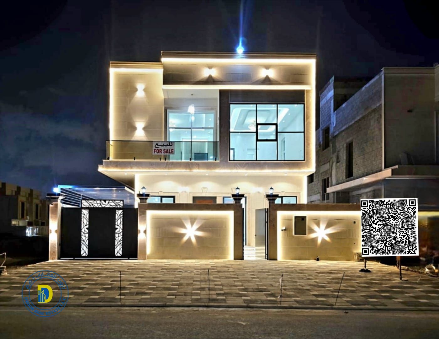 For sale: Modern villa with 5 bedrooms and a roof terrace, including registration fees, in Al-Helio 2 area. Freehold . Bank financing .