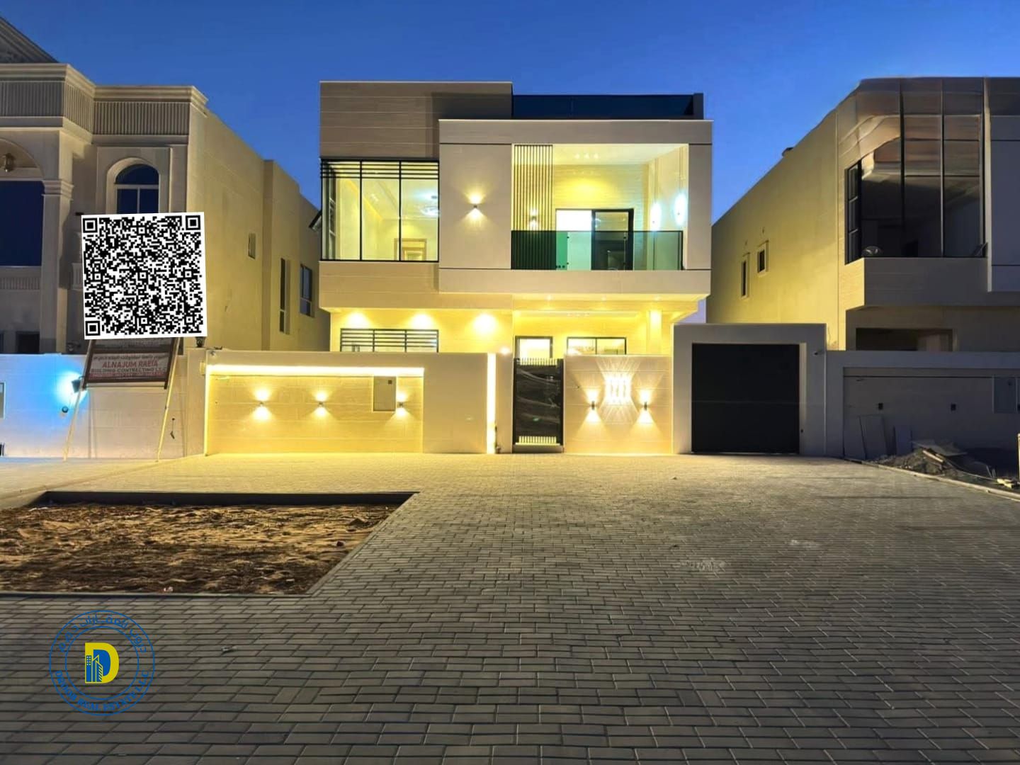 Al Zahia, 5-bedroom villa with a roof, featuring super deluxe, , bank financing, and freehold ownership for all nationalities.