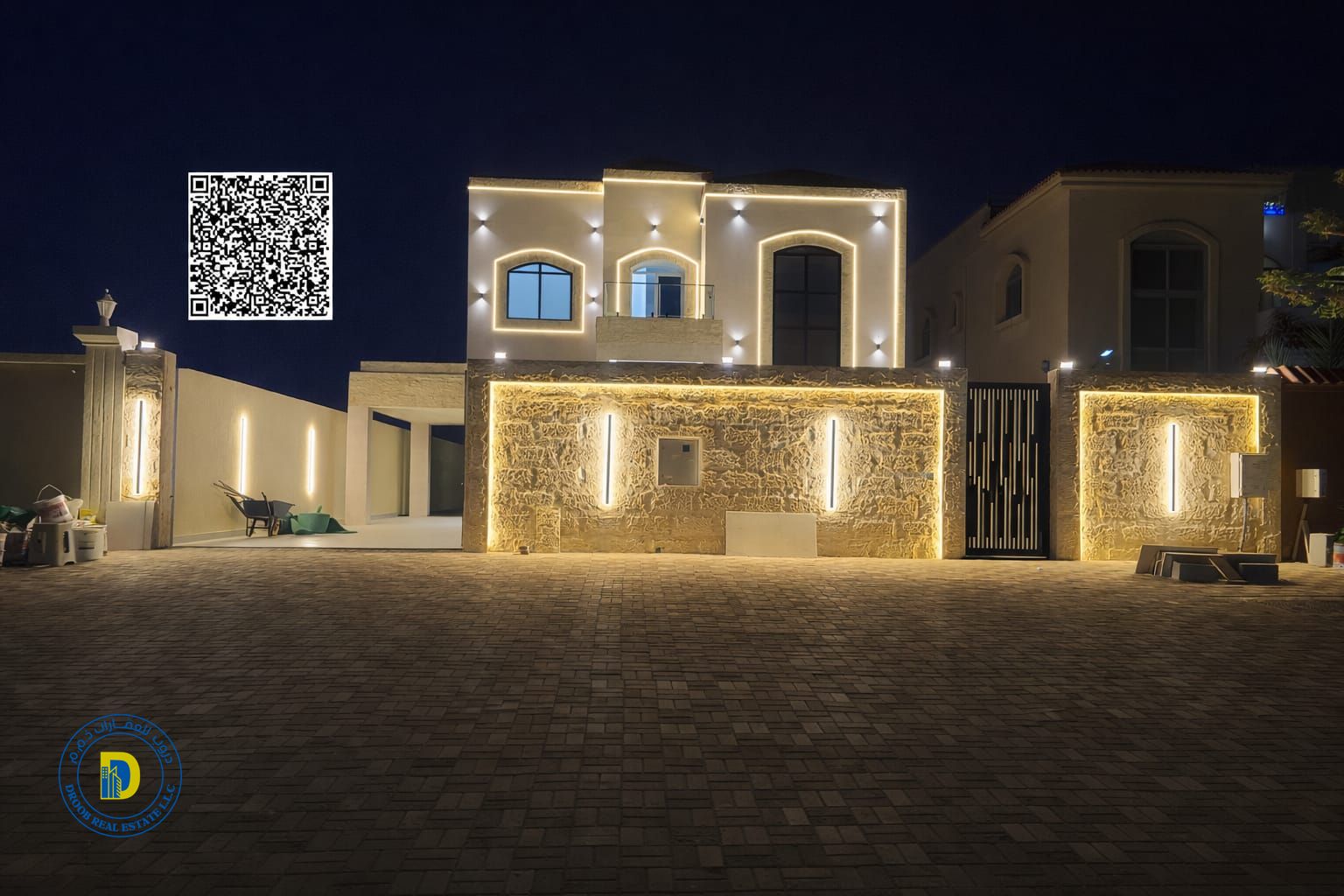 For those seeking luxury, a 5-bedroom villa in Al Mowaihat 1, including electricity, water, and air conditioning. , bank financing, freehold