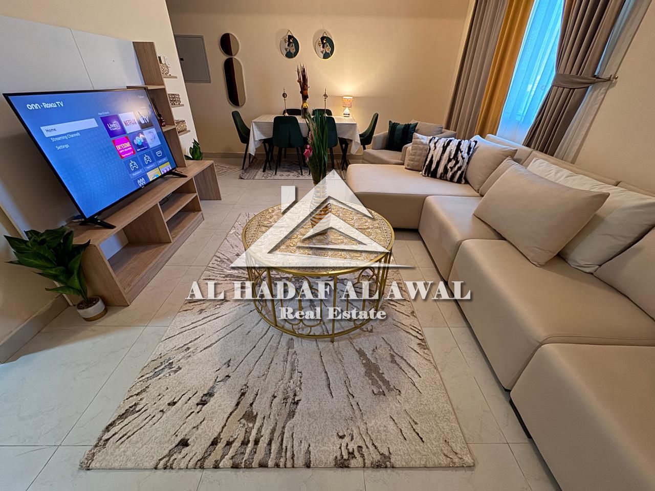 Two bedrooms and a living room in Al Taawun, Burj Hamid, with a children's pool. Rent is 6500 AED including internet only. Security deposit of 1000 AE