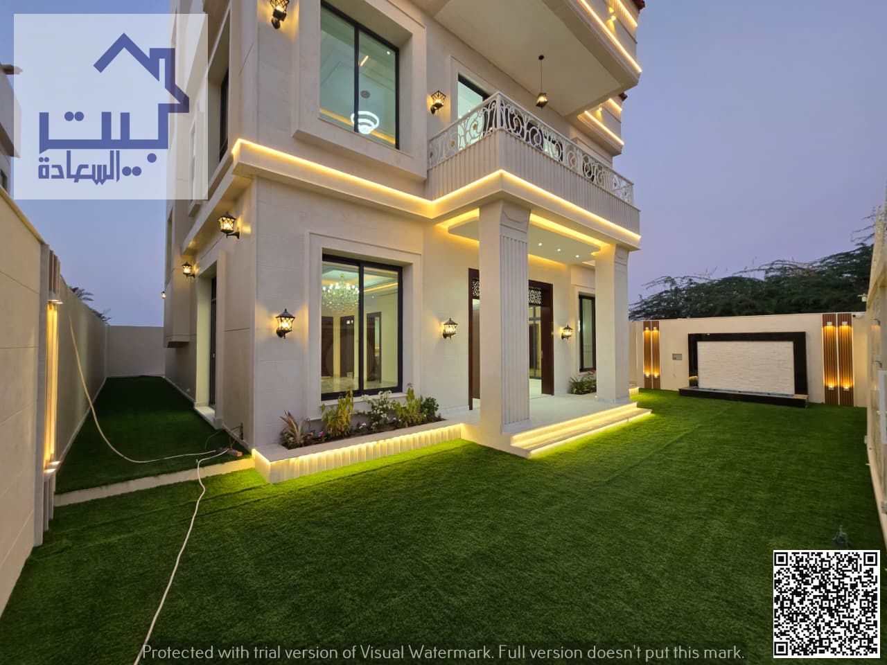 For rent: Classic villa in Al Zahia, first occupancy, large setback in front for cars, spacious courtyard inside the villa with a fountain, consisting