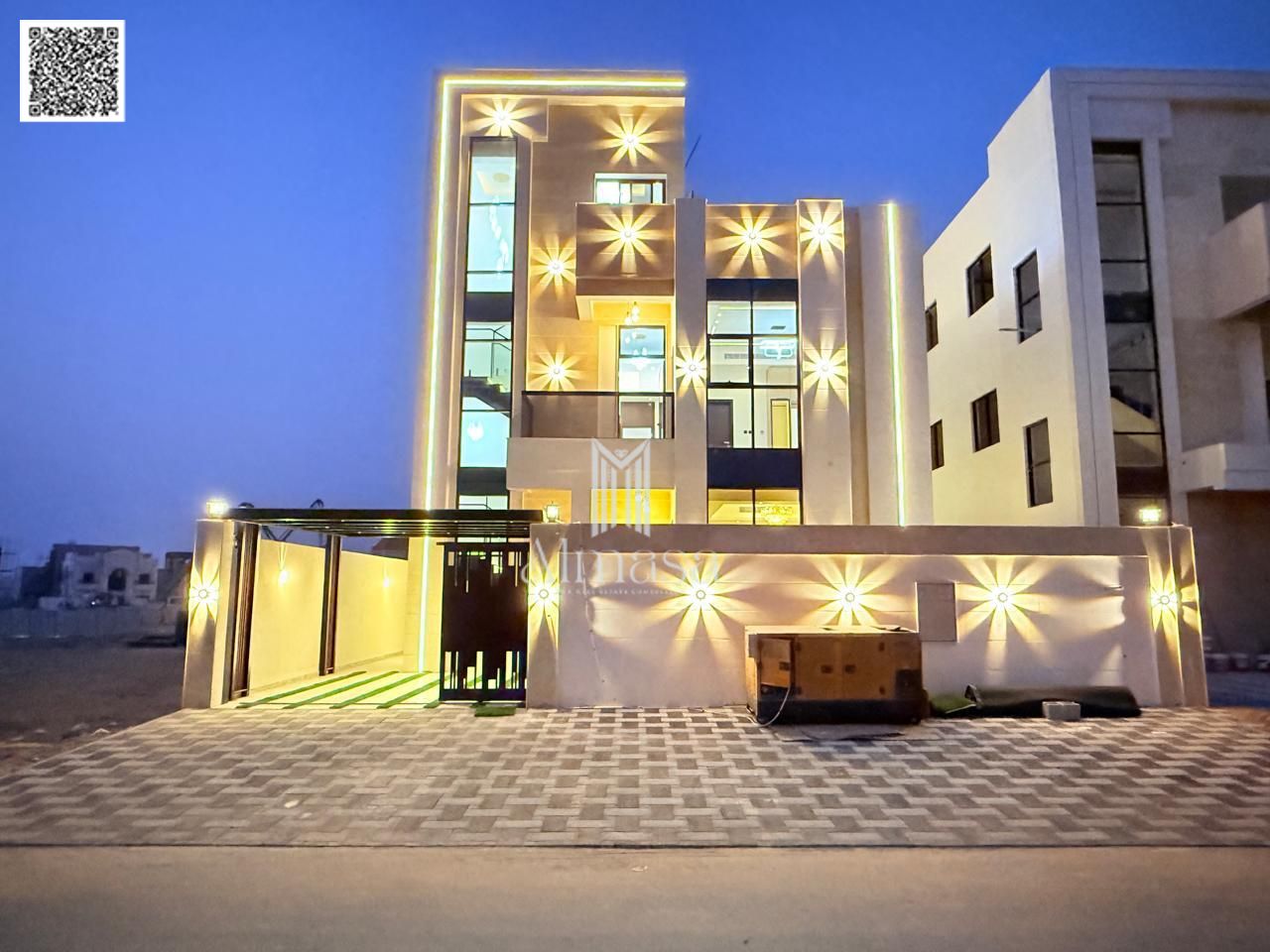 Luxury two-story villa with a rooftop terrace, European design, high-end finishing, including registration and ownership fees and air conditioning.