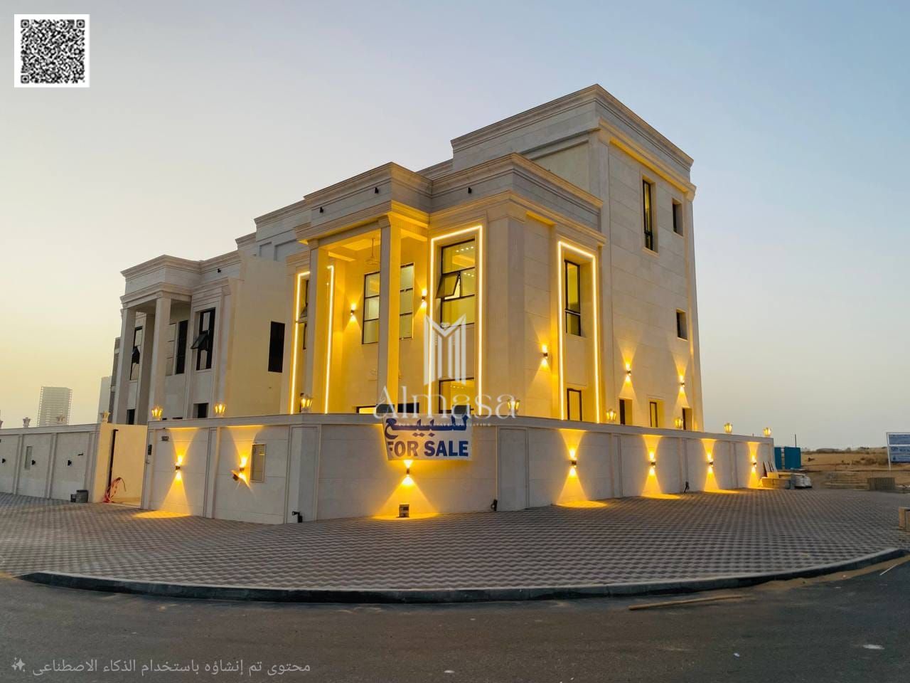 Modern cornar villa on a main street, parking space for 10 cars.