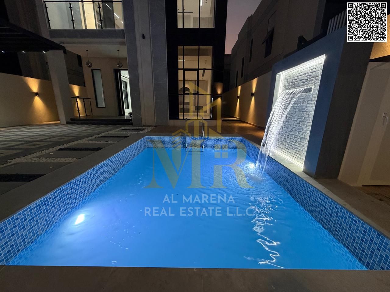 Opportunity to own a stunning villa with a swimming pool in Ajman. Freehold ownership, first occupancy, central air conditioning, super deluxe finishi