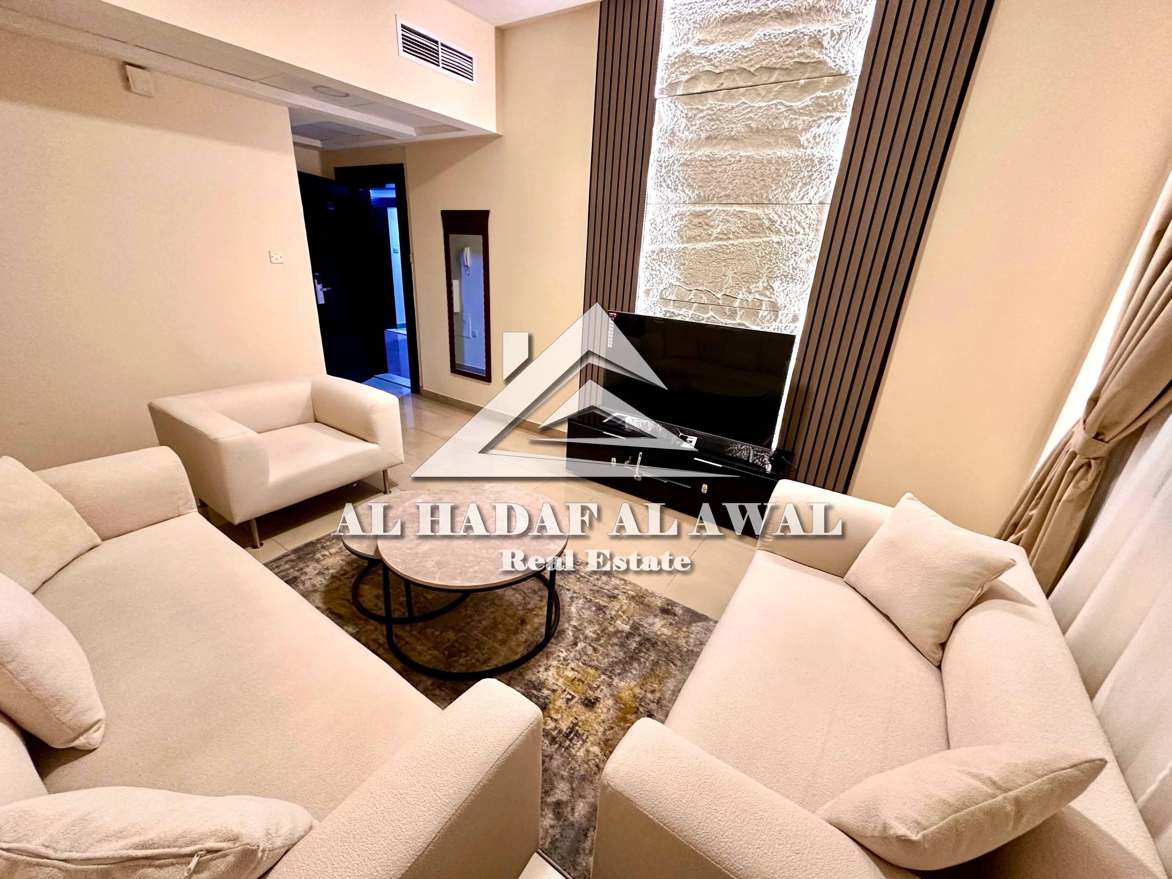 Sharjah, Al Majaz 3, opposite Al Safiya Park. Brand new, fully furnished super deluxe apartment. Rent is AED 5500 including utilities.