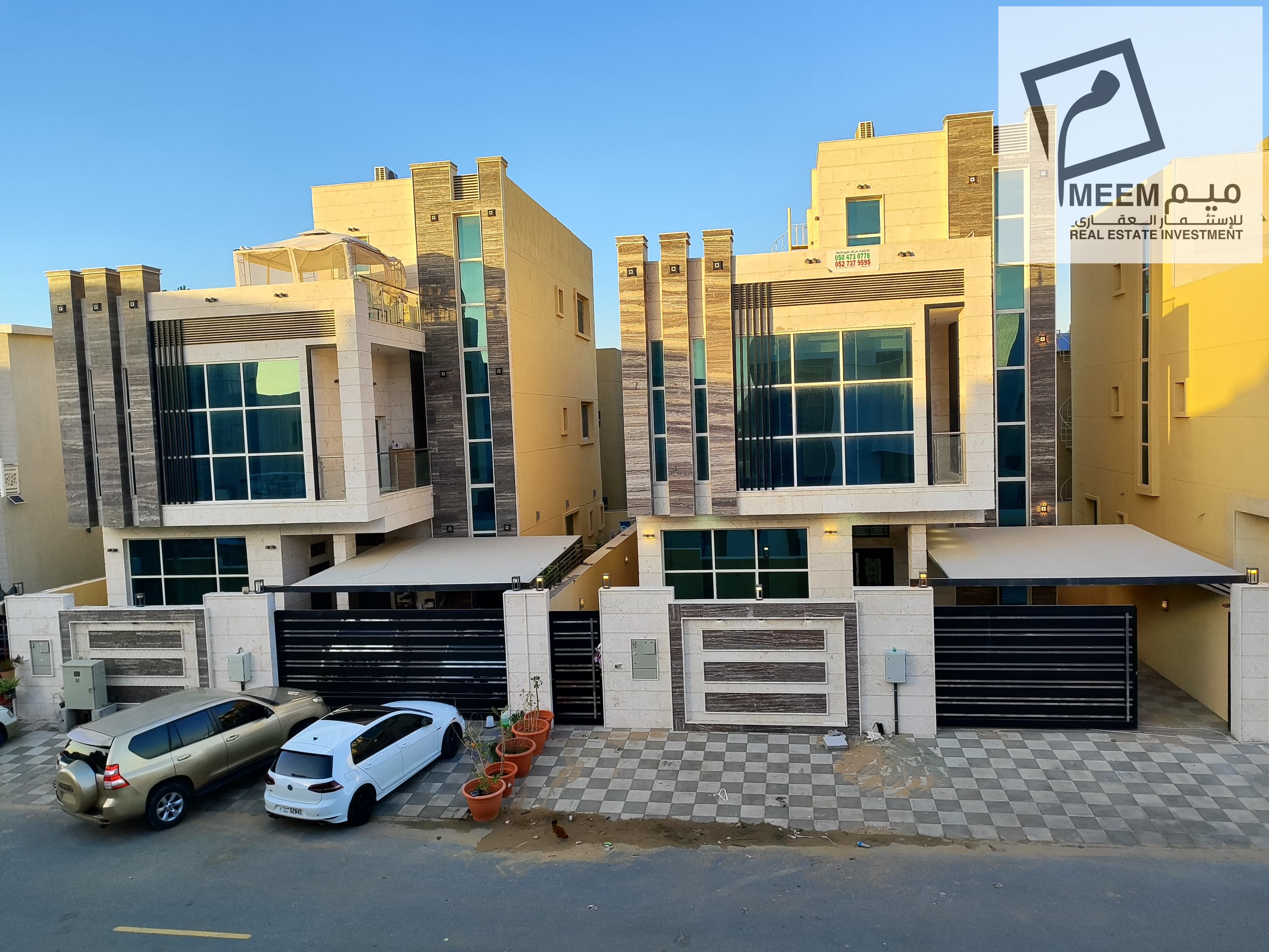 A spacious new luxury villa with 6 master bedrooms and a roof terrace is available for rent - in Al Zahia, Ajman.