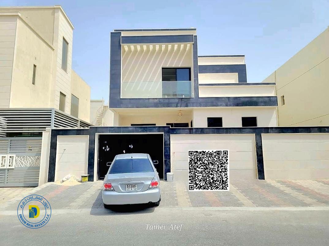 For sale: Modern villa in Al Yasmin, 4 bedrooms with a roof terrace, super deluxe finishing, freehold ownership, bank financing .